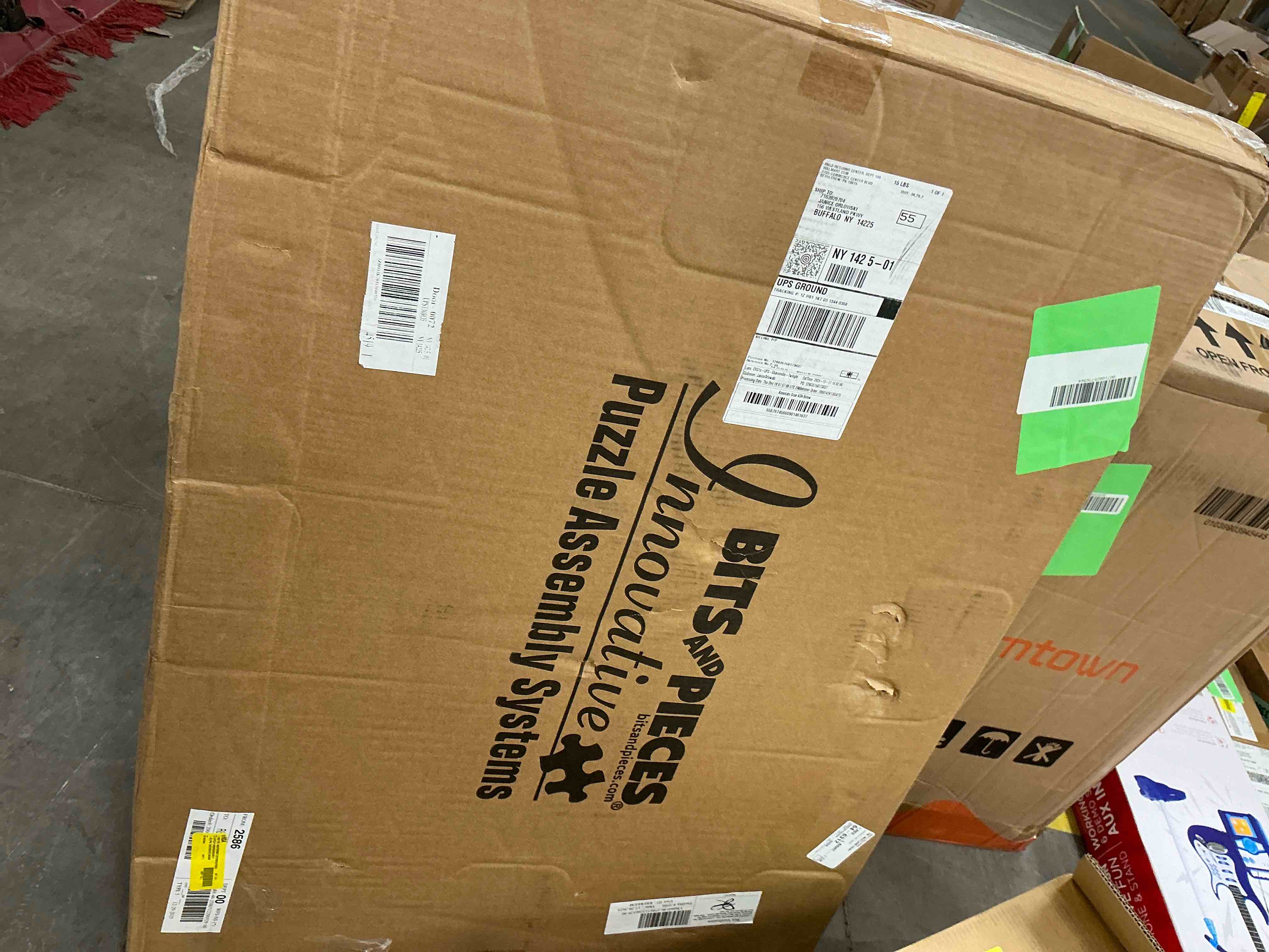 Condition photo showing New/Like New for Bits and Pieces Puzzle Board with Drawers – 1500 Piece Jigsaw Puzzle Table Organizer – Premium Wooden Puzzle Board for Adults, 26"x35" Smooth Non-Slip Surface, Portable Puzzle Table with Sorting Trays