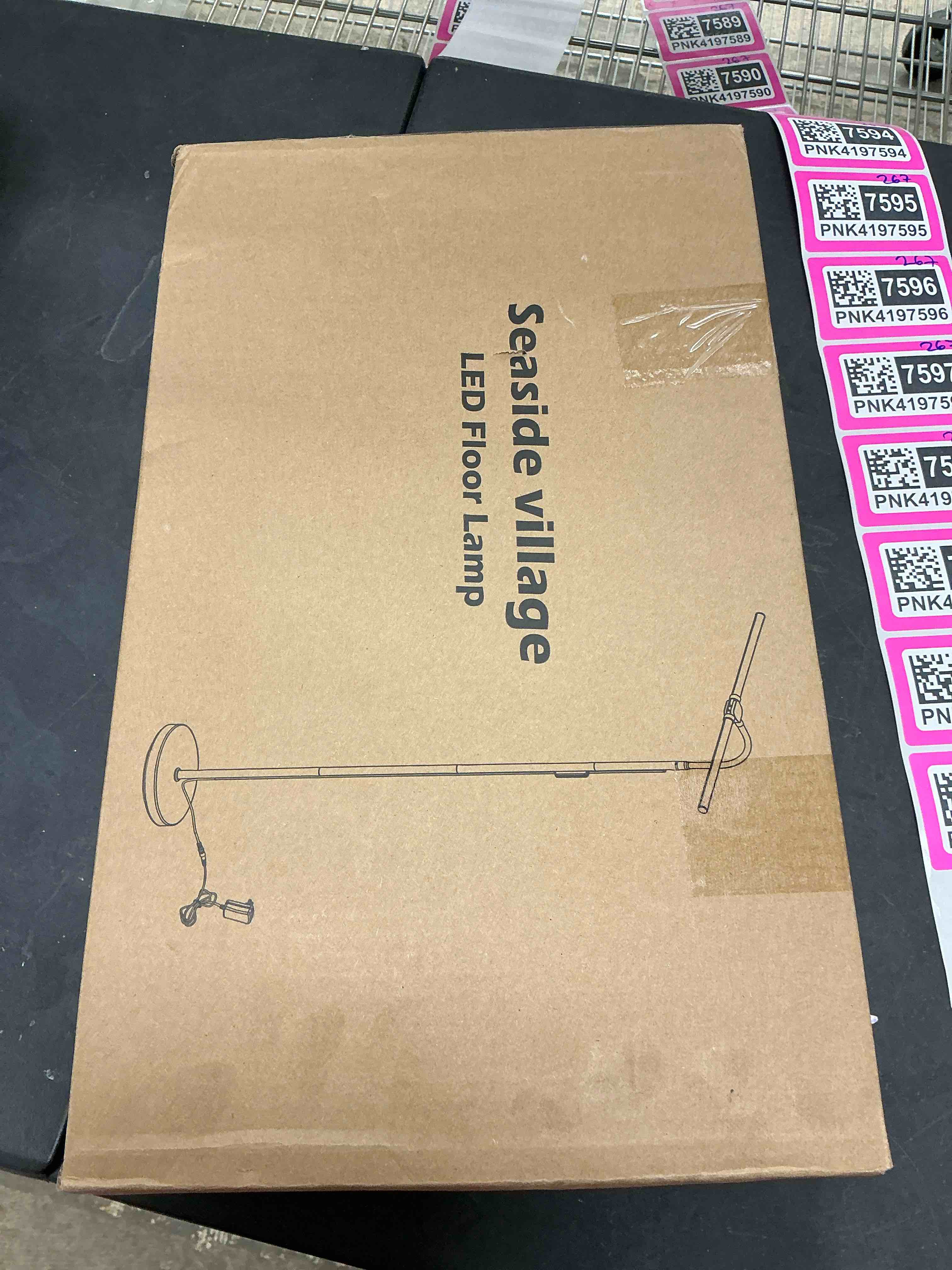 Condition photo showing New/Like New for LED Floor Lamp, 18W/2000LM Bright Reading Floor Lamp for Office with Double Head, Adjustable Gooseneck Dimmable Modern Standing Light for Lash Extension Craft, Eye Caring Floor Lamps for Living Room Black