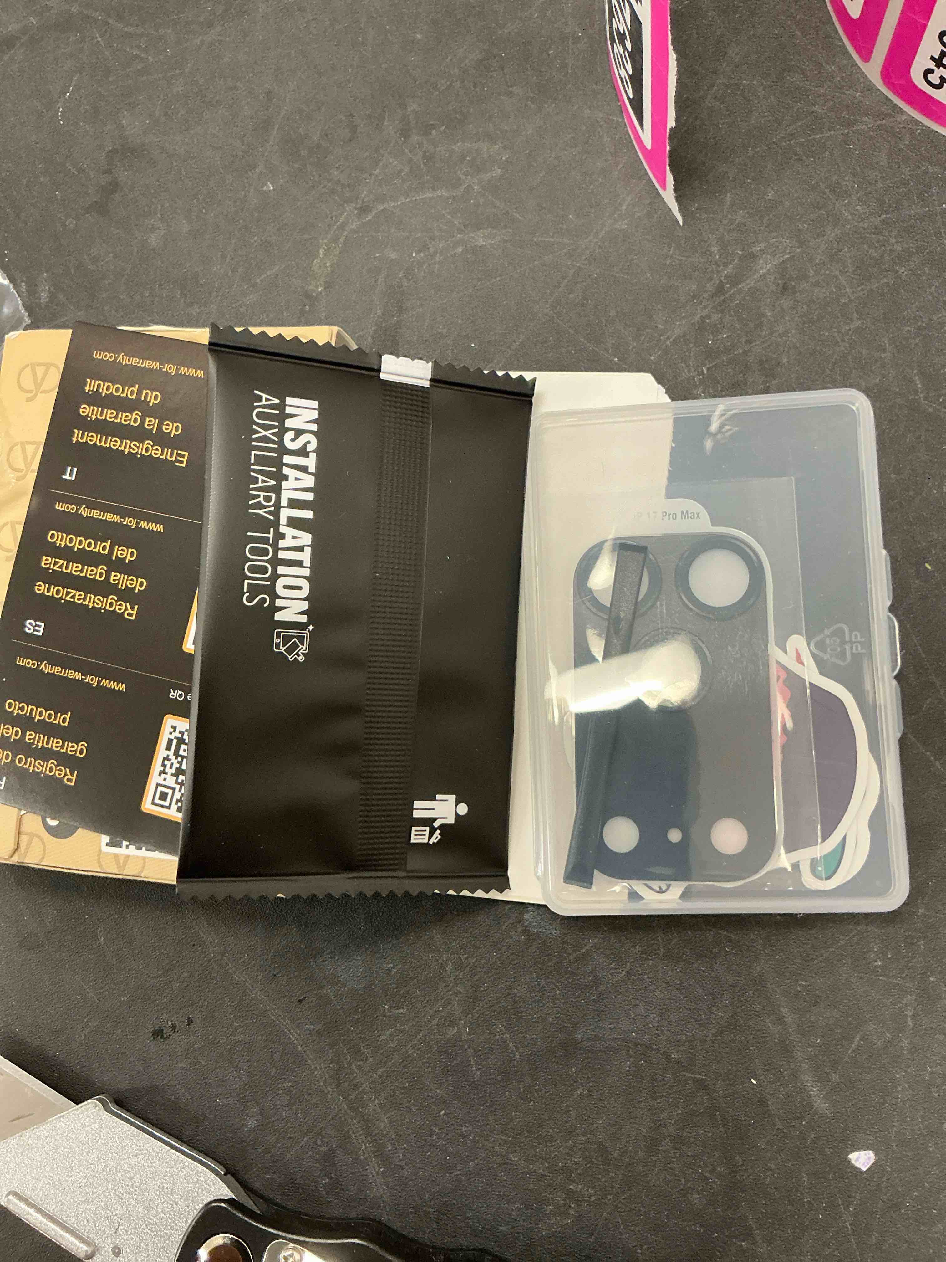 Condition photo showing New/Like New for Uyiton Compatible with iPhone 17 Pro Max Camera Lens Protector - [Not Easy to Break][Strong Adsorption][Case-Friendly] Metal Tempered Glass Rear Camera Screen Cover - Black Titanium Black Titanium 17 Pro Max