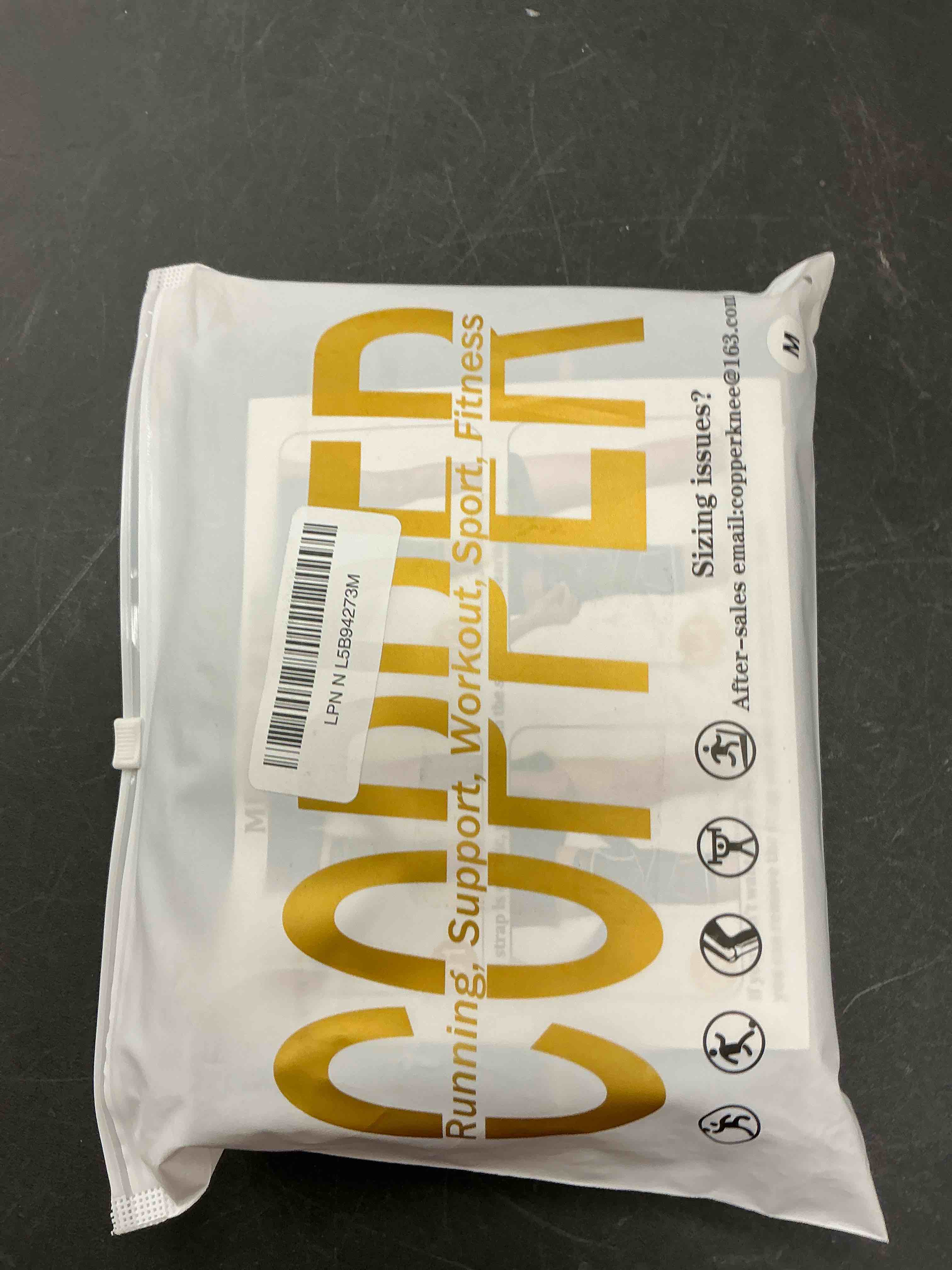 Condition photo showing Good Condition for Copper Knee Braces with Strap for Knee Pain Women and Men(2 Pack), Knee Compression Sleeve for Arthritis, ACL, Meniscus Tear, Joint Pain Relief, Knee Support for Working, Running, Weightlifting(M) Black+Copper Medium