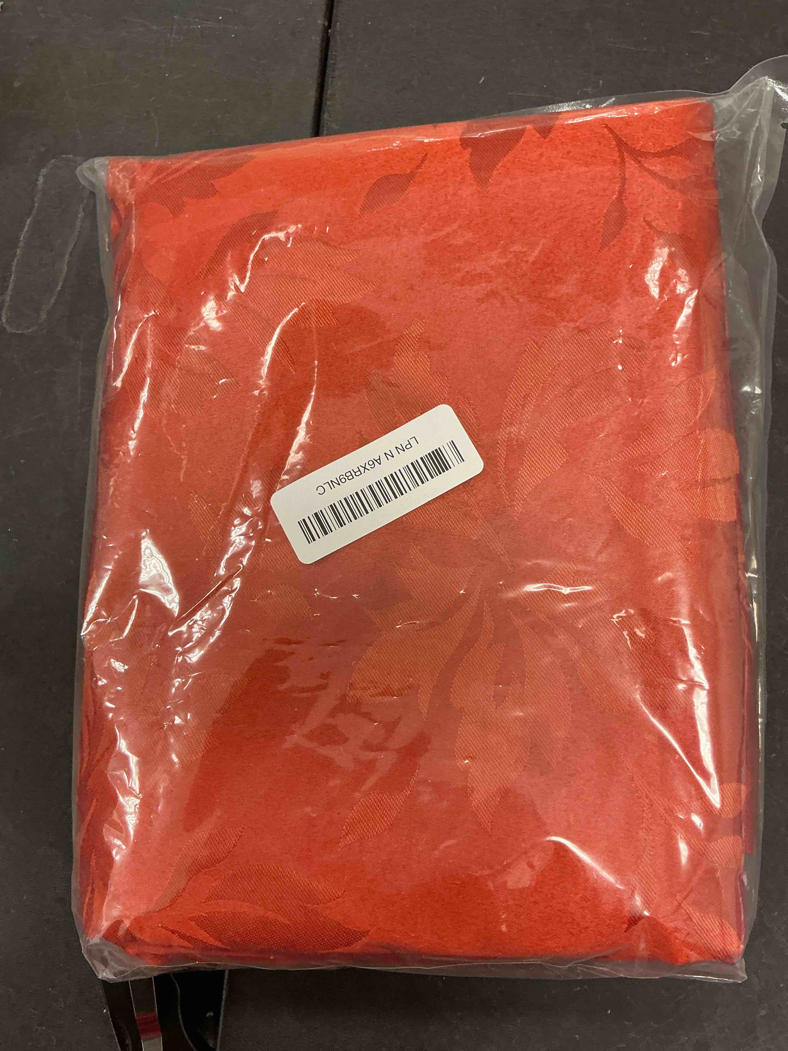 Condition photo showing New/Like New for Romanstile Jacquard Rectangle Tablecloth - Waterproof Table Cloths Heavy Weight Fabric Table Covers for Dinner/Parties/Holiday - 60 x 120 Inch, Burnt Orange Maple - Burnt Orange 60" x 120" (Rectangular)