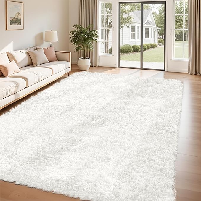 Condition photo showing Good Condition for EVOIONOS 5x8 Washable Large Area Rug for Living Room, Fluffy Shag Rug for Bedroom, Ultra Soft Plush 