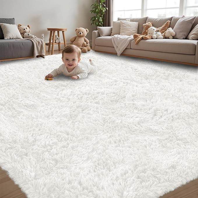 EVOIONOS 5x8 Washable Large Area Rug for Living Room, Fluffy Shag Rug for Bedroom, Ultra Soft Plush 
