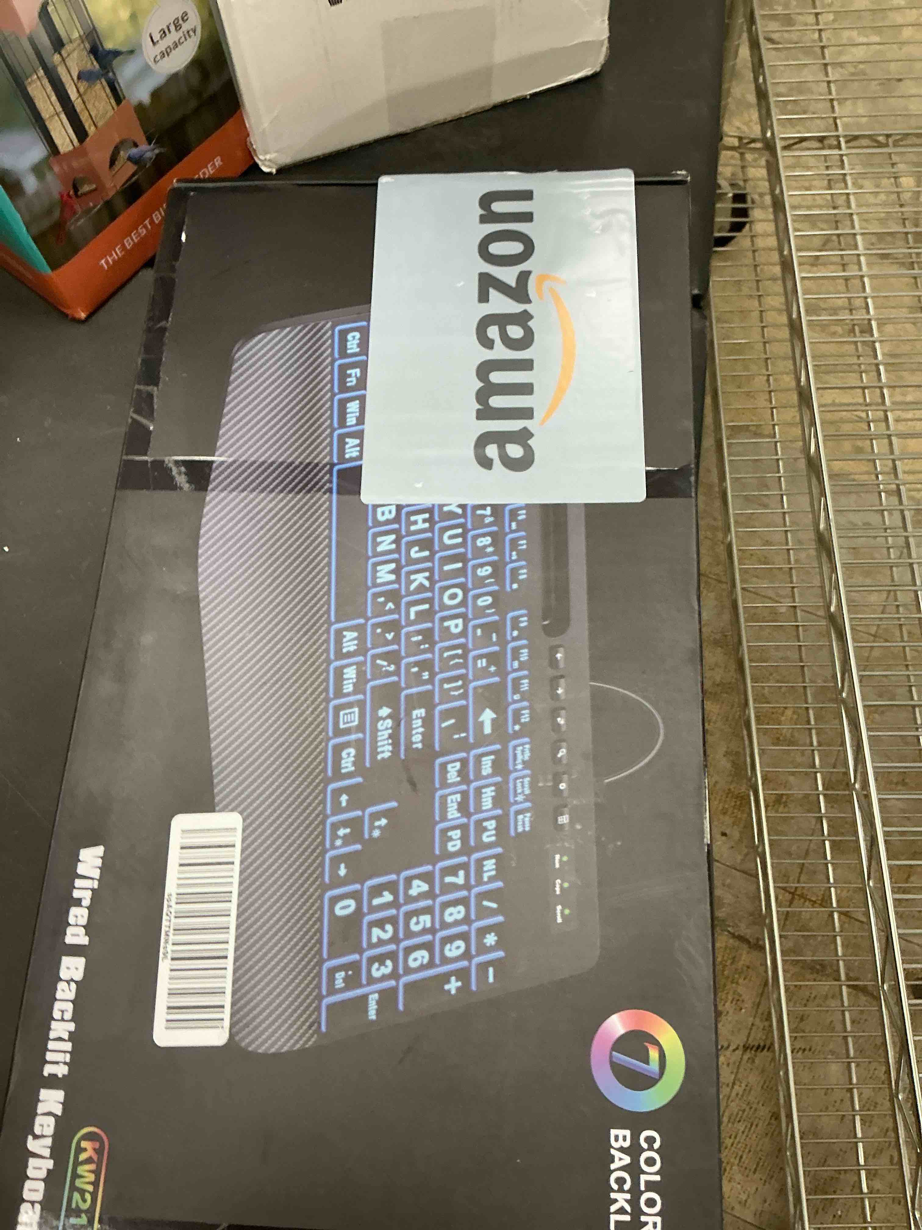 Condition photo showing Good Condition for SABLUTE Large Print Backlit Keyboard, Wired USB Computer Keyboards with 7-Colors Backlight, Wrist Rest, Phone Holder, Oversized Letter Keys Easy to See and Type for Laptop, PC, Windows, Black