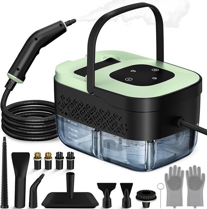Handheld Steam Cleaner for Home, 2500W High Temperature Pressurized Machine, 1.6L Water Tank, Handle
