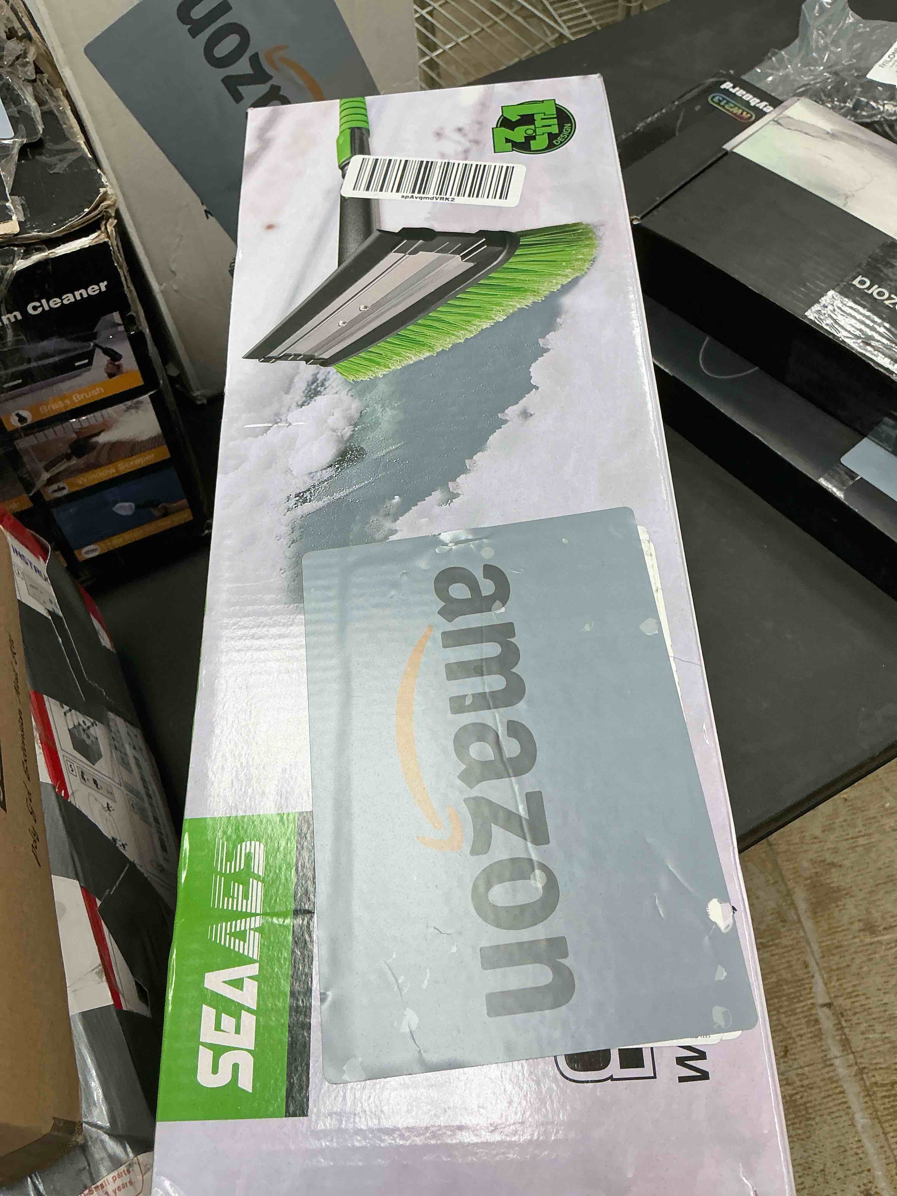 Condition photo showing New/Like New for SEAAES 55 Inch Ice Scraper and Snow Brush with Squeegee, Extendable Snow Ice Removal with Foam Grip for Windshield SUV Truck Vehicle Window Green 51 Inch