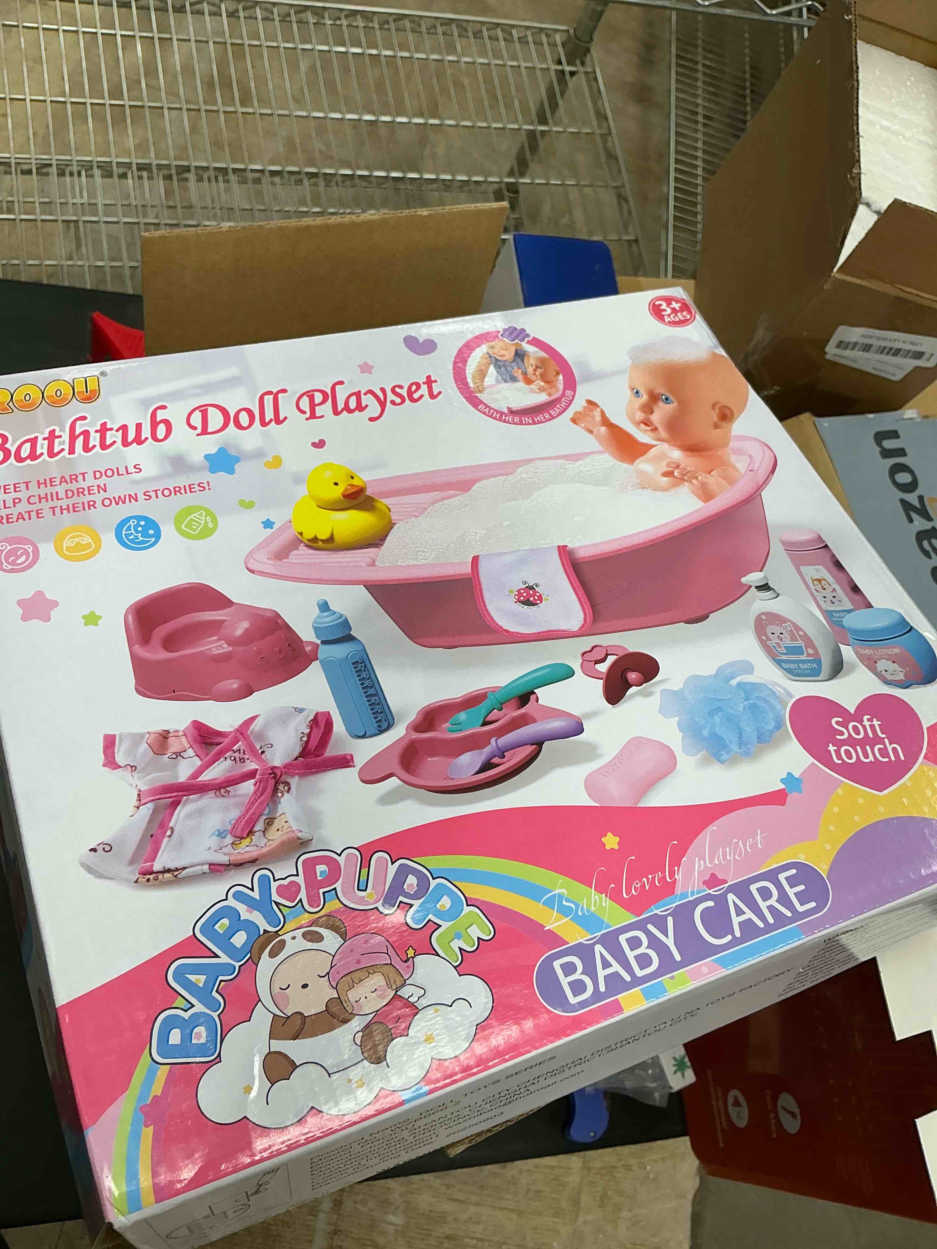 Condition photo showing Good Condition for Baby Doll Care Toys, 30PCS Baby Dolls Bath Set & Doctor Kit, Pretend Play Baby Doll Set, Incl Bathtub, Bathrobe, ECG, Thermometer, Toddlers Toys Gifts for Age 3 4 5 6 Year Old Girls B Doll Set:30PCS