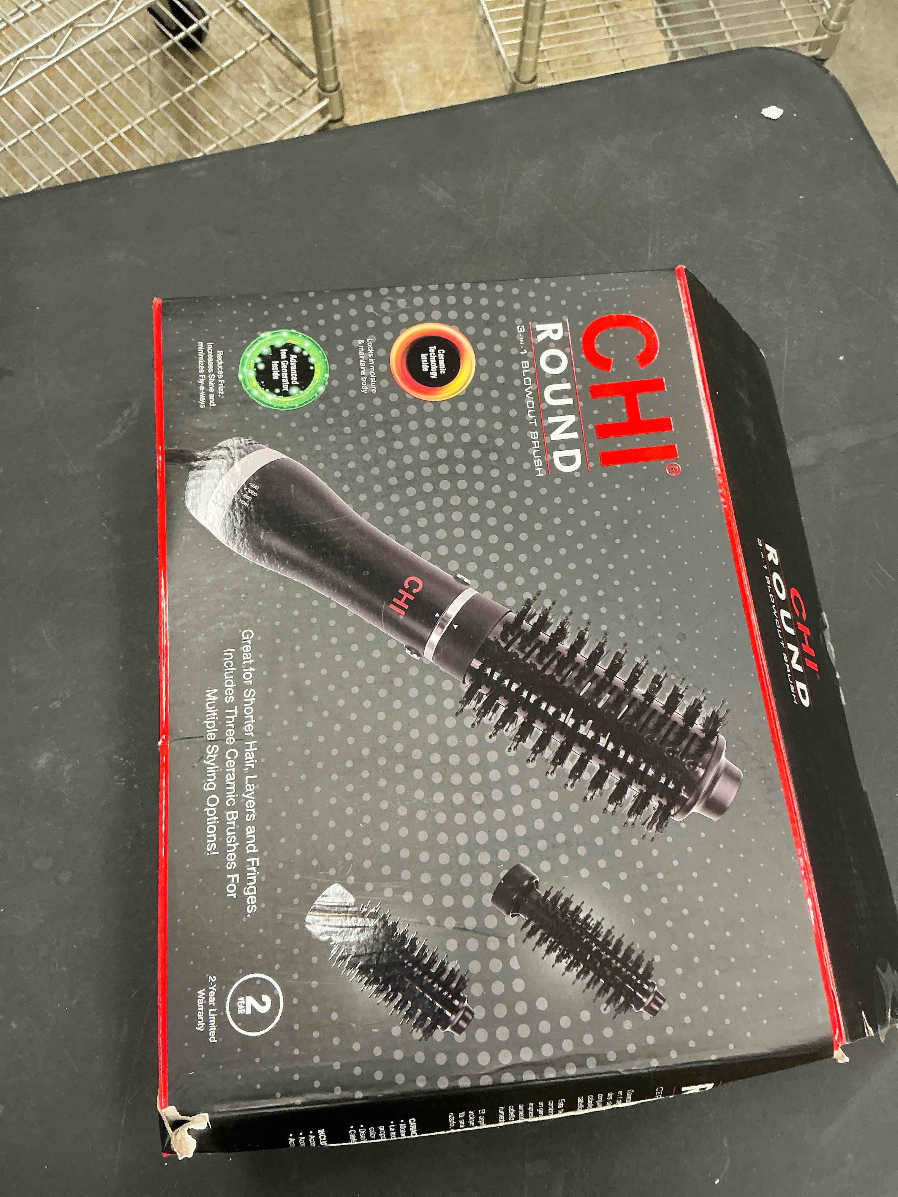 Condition photo showing Good Condition for CHI 3-in-1 Round Blowout Brush, Hair Dryer Brush For Smooth, Frizz-Free Hair, 3 Interchangeable Brush Heads & Adjustable Heat Settings