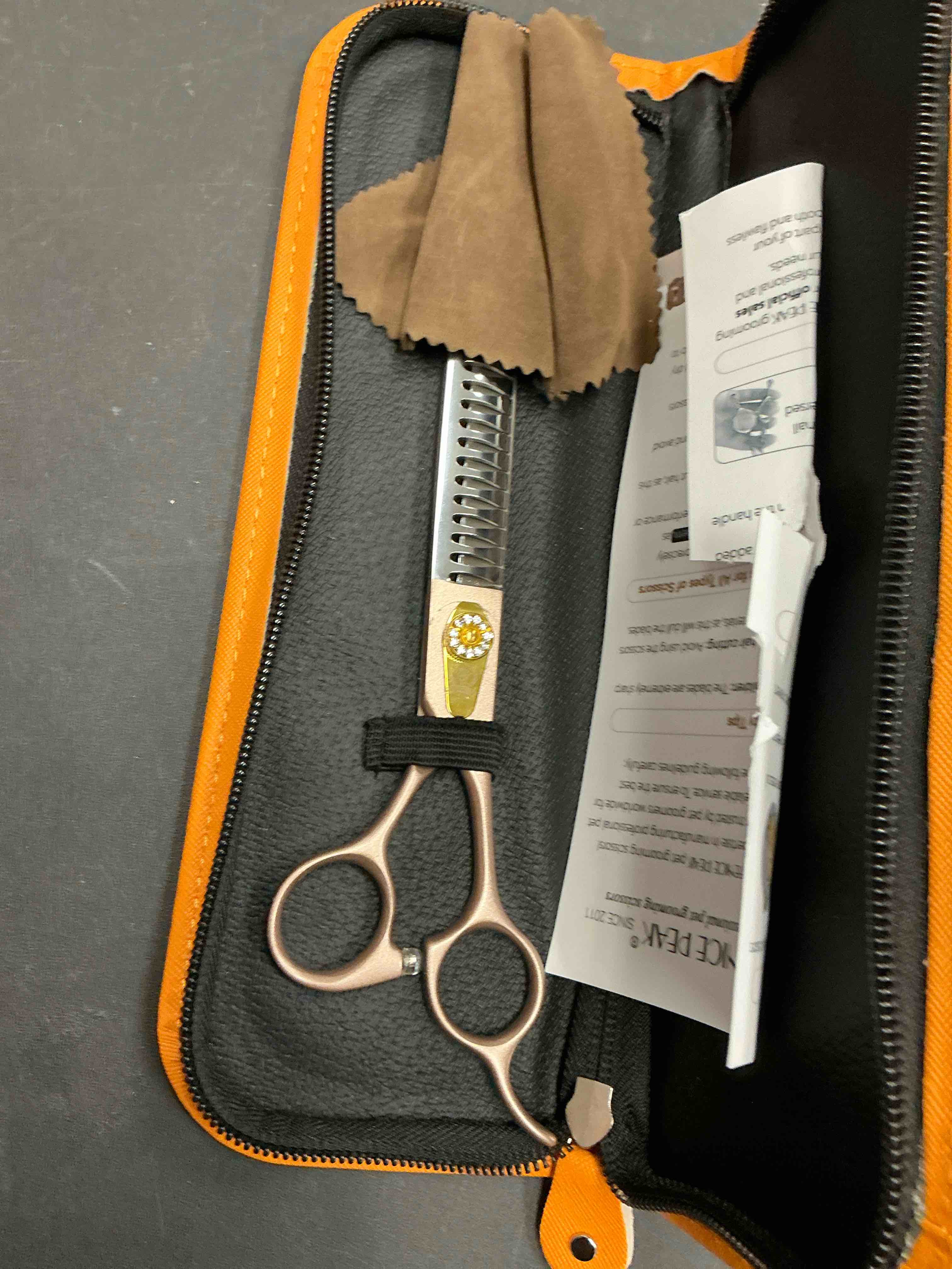 Condition photo showing Good Condition for Fenice Peak Thinning Shears for Dogs and Cats Rose Gold Pet Grooming Scissors Chunkers Shears 440C S