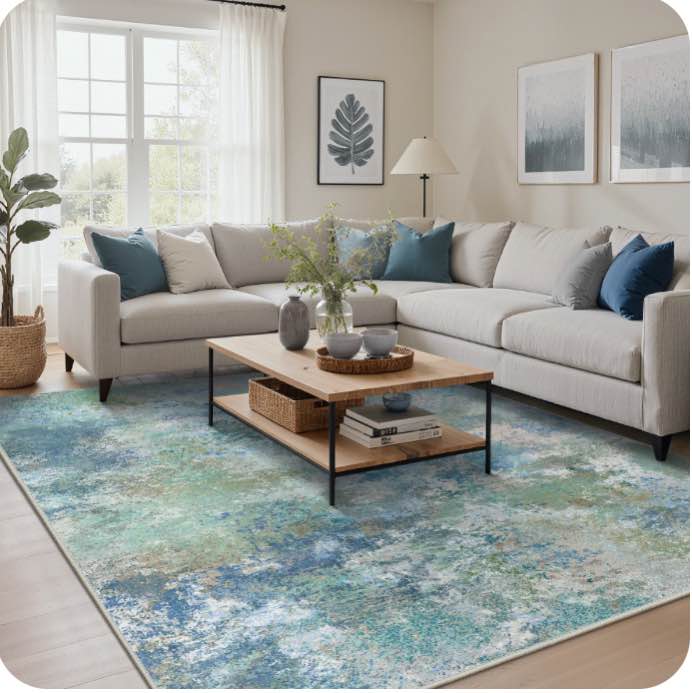 KUETH 5X7 Area Rugs Machine Washable Rugs for Living Room, Non Slip Throw Rug with Rubber Backing, Rug for Entryway?Bedroom?Kitchen?Floor and Dining Room