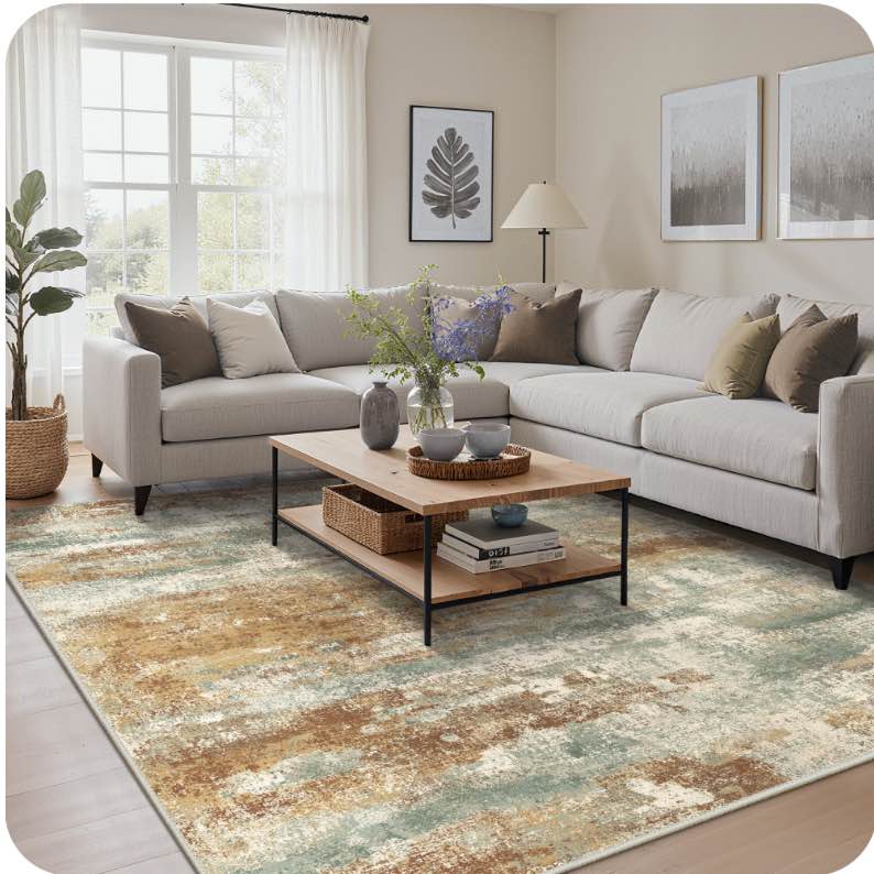 KUETH 5X7 Area Rugs Machine Washable Rugs for Living Room, Non Slip Throw Rug with Rubber Backing, Rug for Entryway?Bedroom?Kitchen?Floor and Dining Room