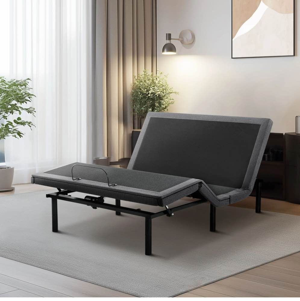 edx Adjustable Bed Frame, Individually Tilting Head and Foot with 2 USB Ports, Wireless Remote, Quiet Motor, Full Size