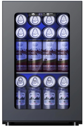 Simzlife 6 Bottles and 24 Cans Mini Beverage Refrigerator & Portable Wine Cooler Refrigerator with Glass Door, Mini Countertop Wine Fridge for Home/Office/Bar,Black