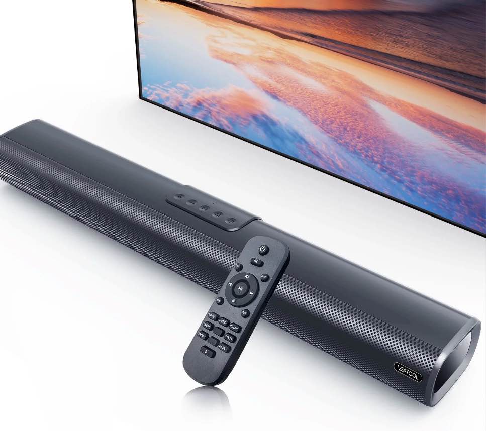 VEAT00L S20L Sound Bars for TV, 3D Surround Sound System TV Sound Bar, 2.1 ch Home Theater Audio with Built-in Subwoofer,50W TV Speakers | HDMI ARC, Bluetooth, Optical, RCA, USB & AUX Wall Mountable