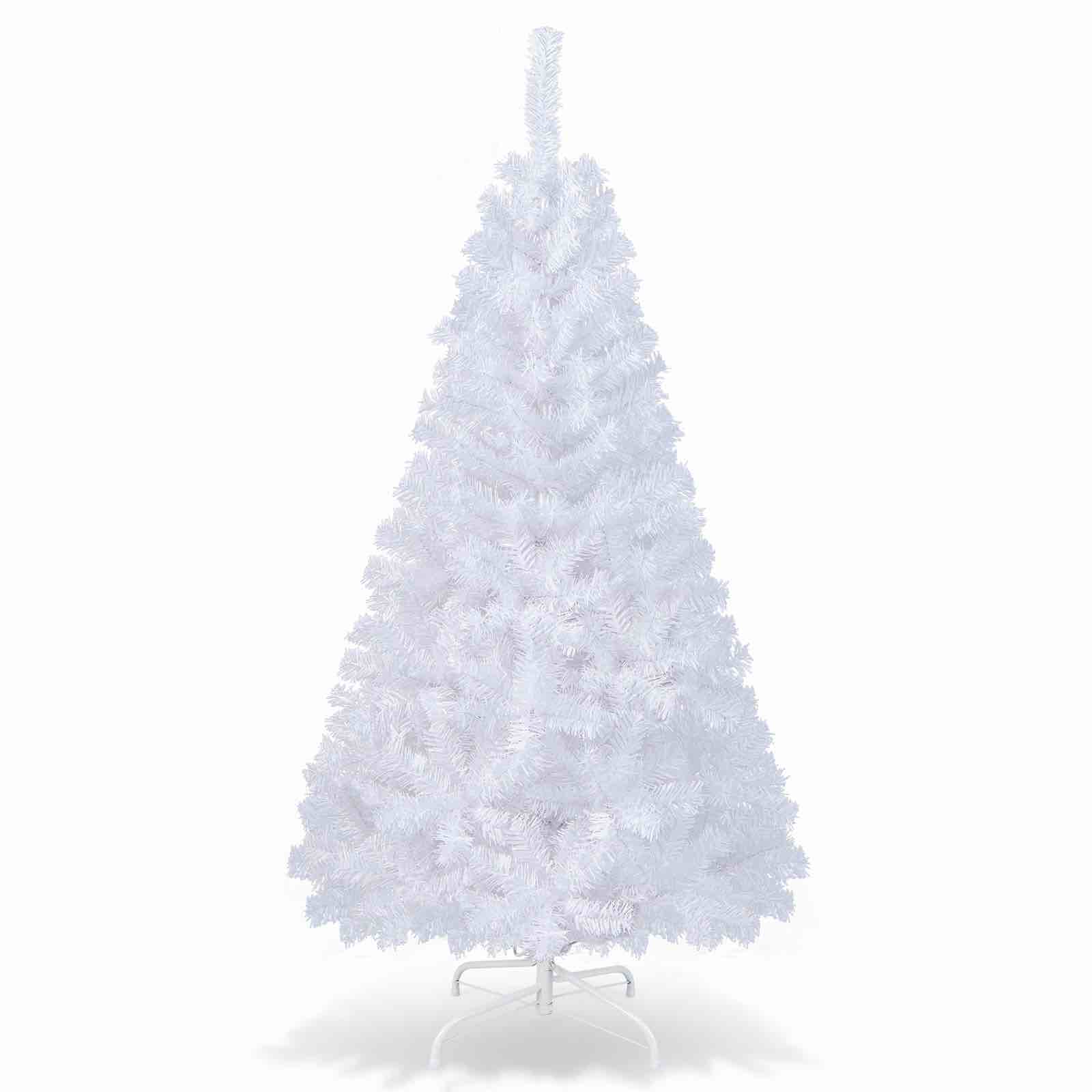 Topbuy 5ft White Artificial Pvc Christmas Tree Festive Winter W/stand