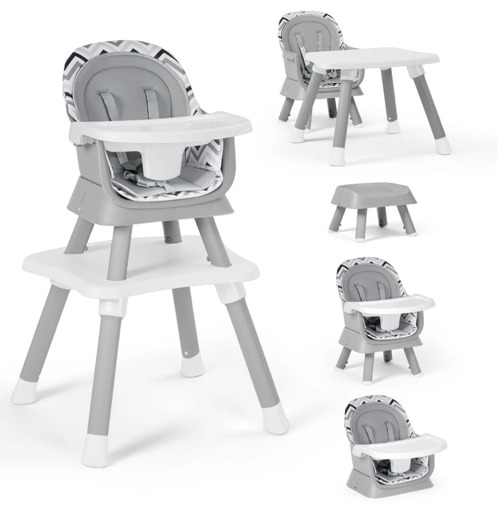 AILEEKISS 8 in 1 Baby High Chair, Toddler Dining Booster Seat for Eating, Chevron