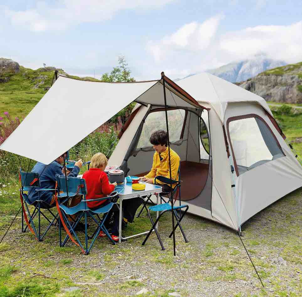 ytaky 2 person tent for camping, instant pop up camping tent with screen porch, family tent for outdoor/hiking/traveling, with tote bag, camp dome