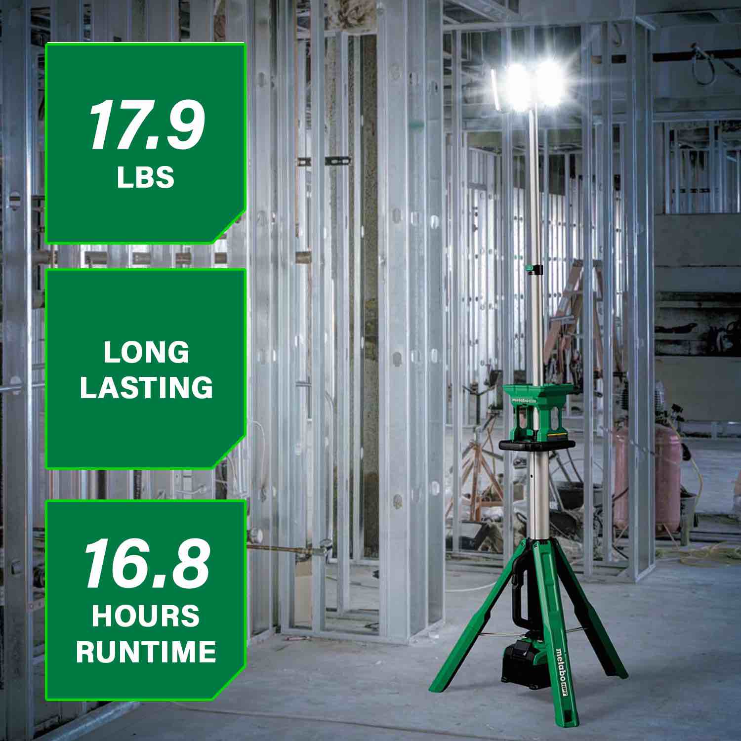 Metabo Hpt 18V Multivolt Cordless 4000 Lumen Led Tripod Site Light (Bare Tool)
