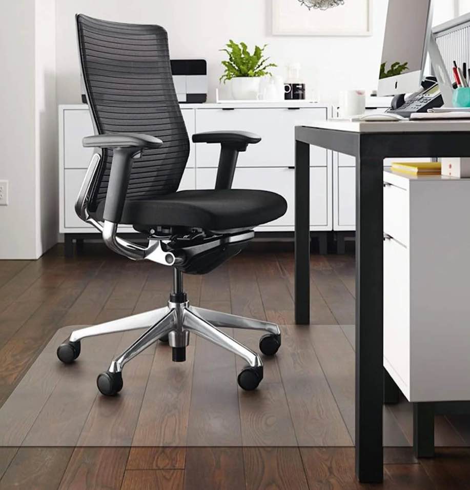 kibhous Office Mat for Hardwood Floor, 36" x 48" Rectangle Clear Chair Mat ,Matte, PVC