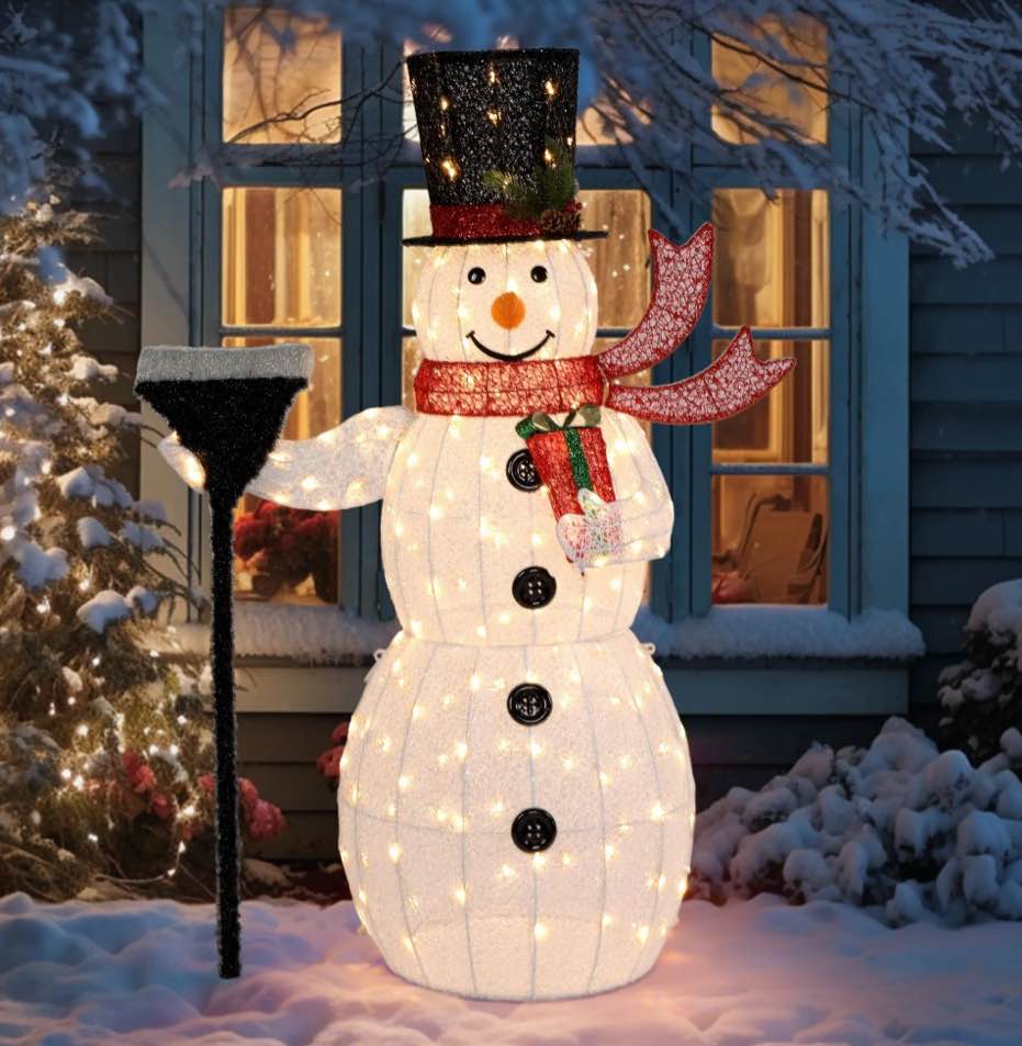 UBesGoo Top Hat Christmas Outdoor Decoration Outdoor Snowman 5FT Christmas Decorations for Home Indoor Lawn Yard