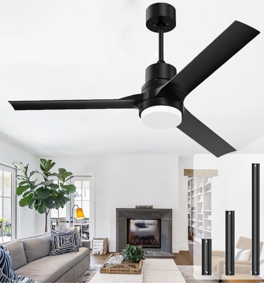SKEVEN 52 Inch Ceiling Fans with Lights, 6 Speed Outdoor Fan with Lights for Patio Farmhouse Bedroom