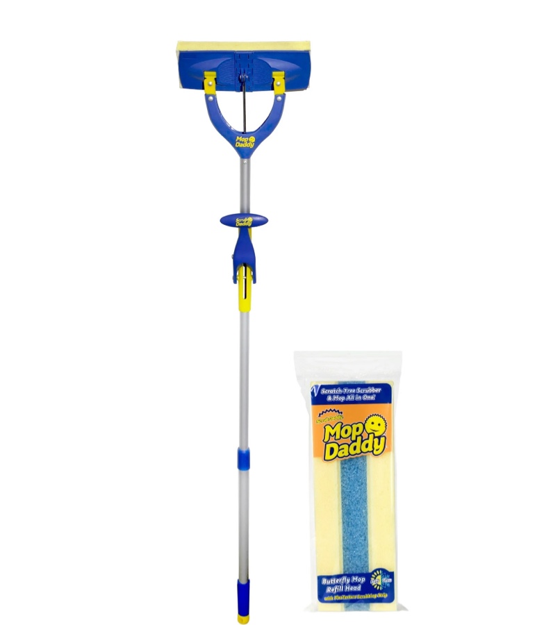 Scrub Daddy Butterfly Sponge Mop with Extra Refill Head, 2 Count
