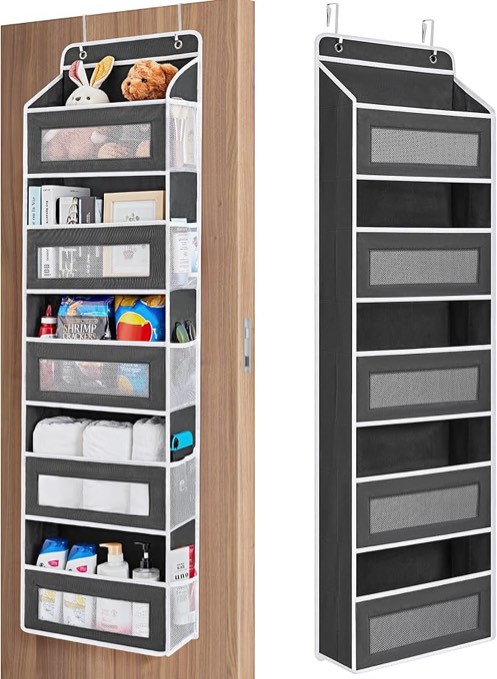 JARLINK Over the Door Organizer Storage, 5 shelf Hanging Organizer with 5 Large Capacity Pockets, An