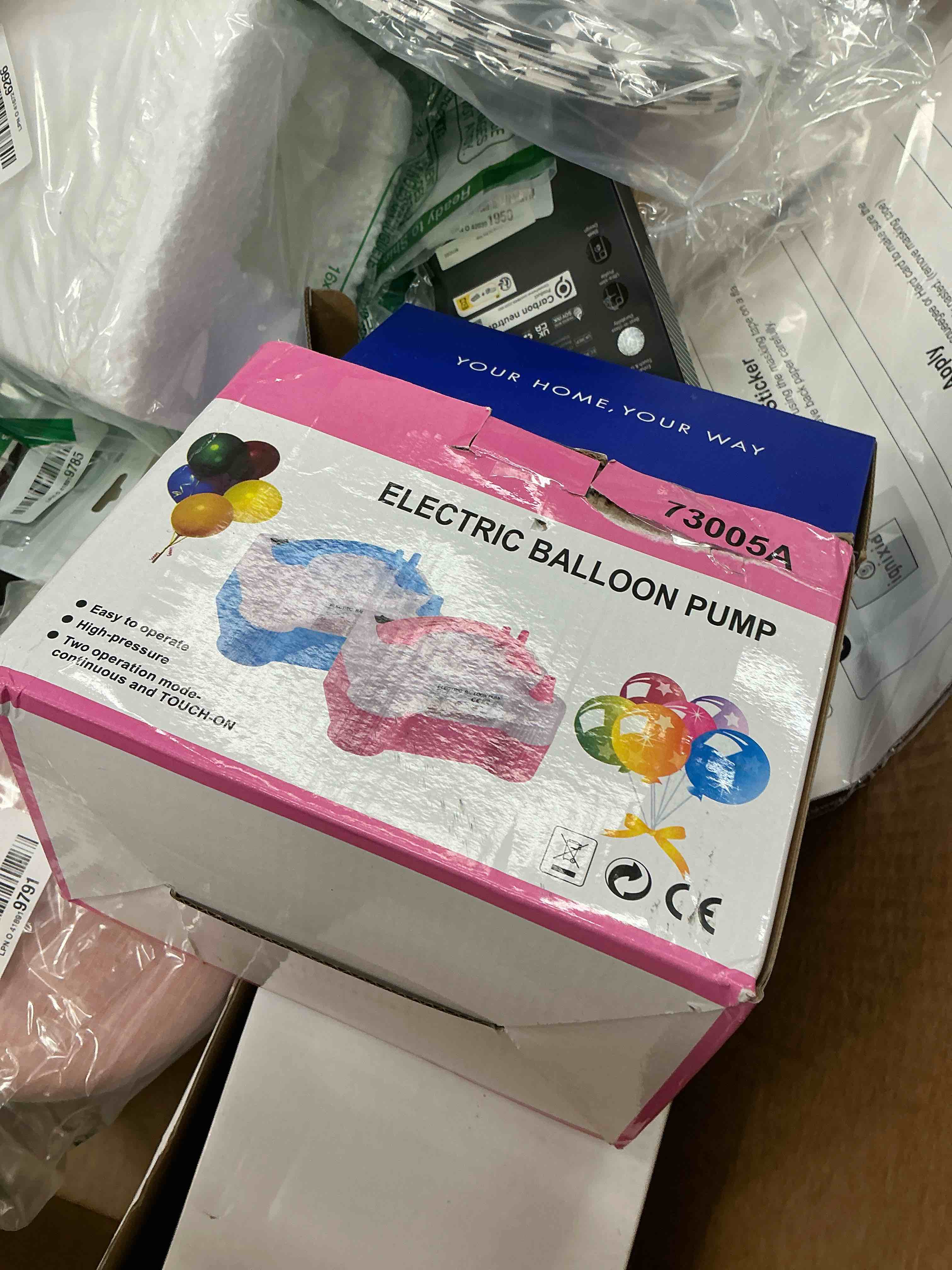 Condition photo showing Good Condition for RUBFAC Electric Balloon Pump, Pink Portable Balloon Blower Machine 110-120V Air Balloon Inflator with Knotters Balloon Strips Point Tapes for Balloon Decoration Birthday Parties Baby Showers Weddings