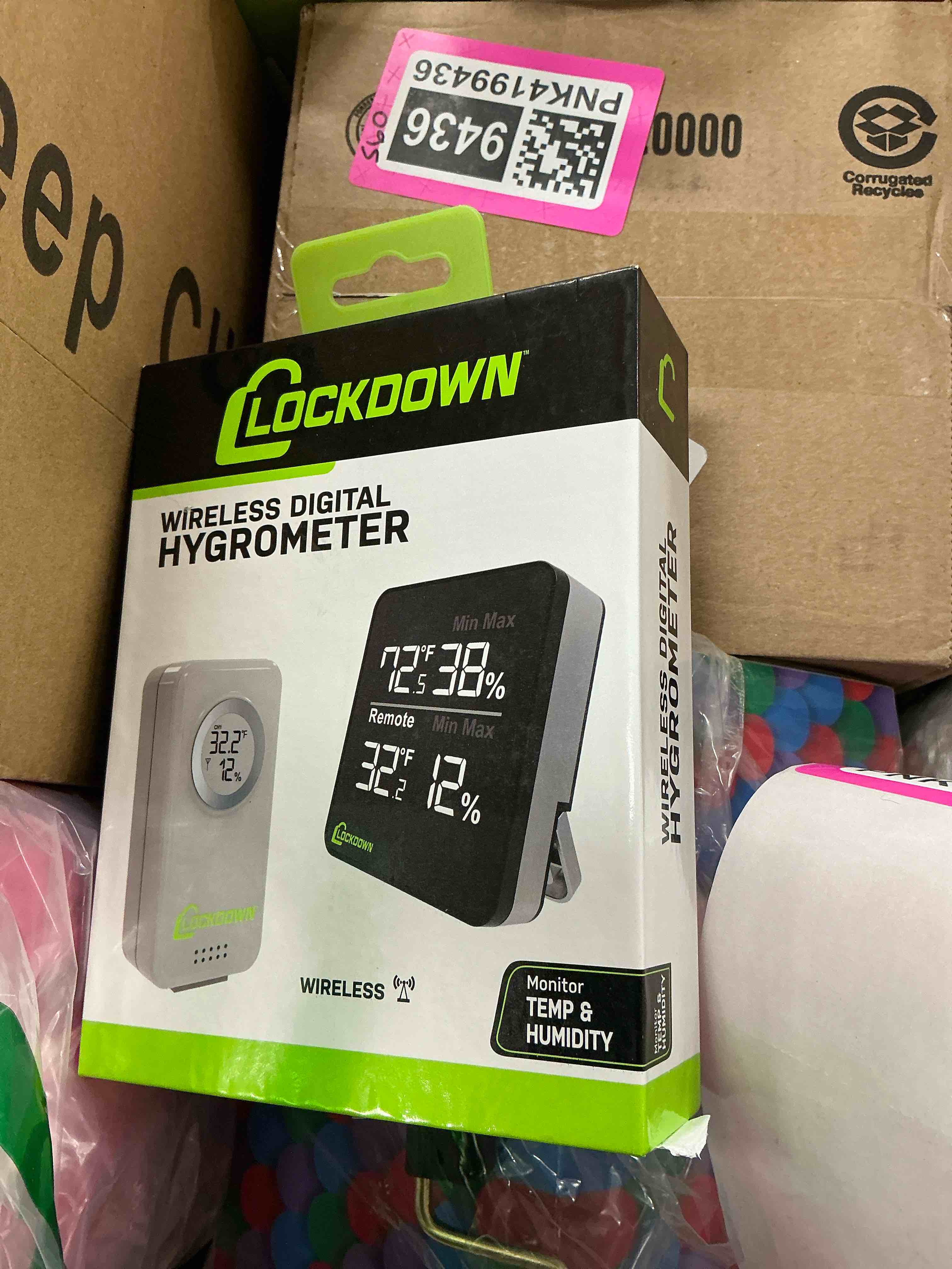 Condition photo showing Good Condition for LOCKDOWN Digital Hygrometer with Convenient Design, Backlit Screen and Min/Max Reading for Temp and Humidity Monitoring in Safes, Rooms, Cases and Cabinets Wireless