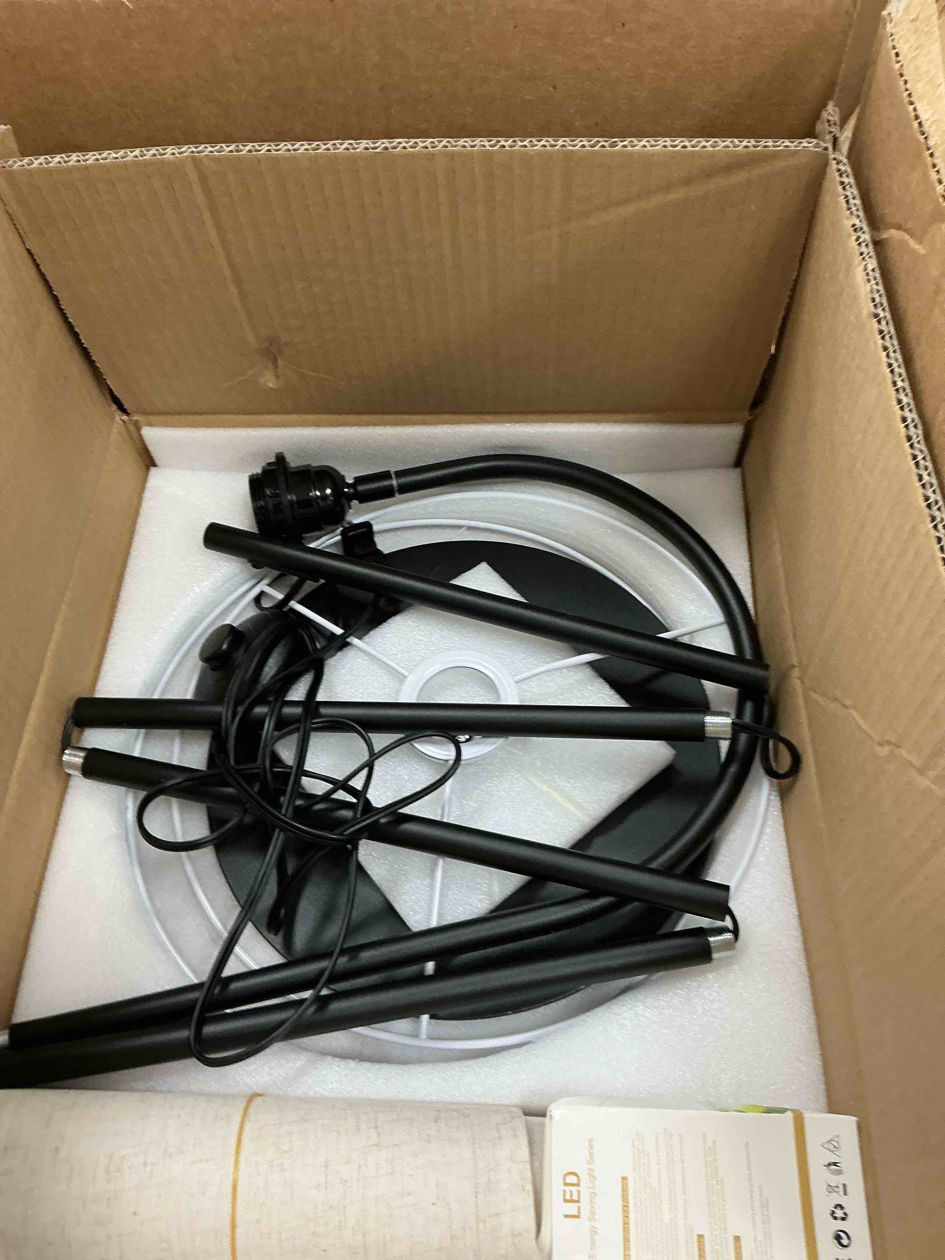 Condition photo showing Good Condition for Floor Lamp for Living Room with 3 Color Temperature  Modern Standing Lamp Tall Pole Floor Reading Lamp for Bedroom  Study Room  Office  12W Bulb Included