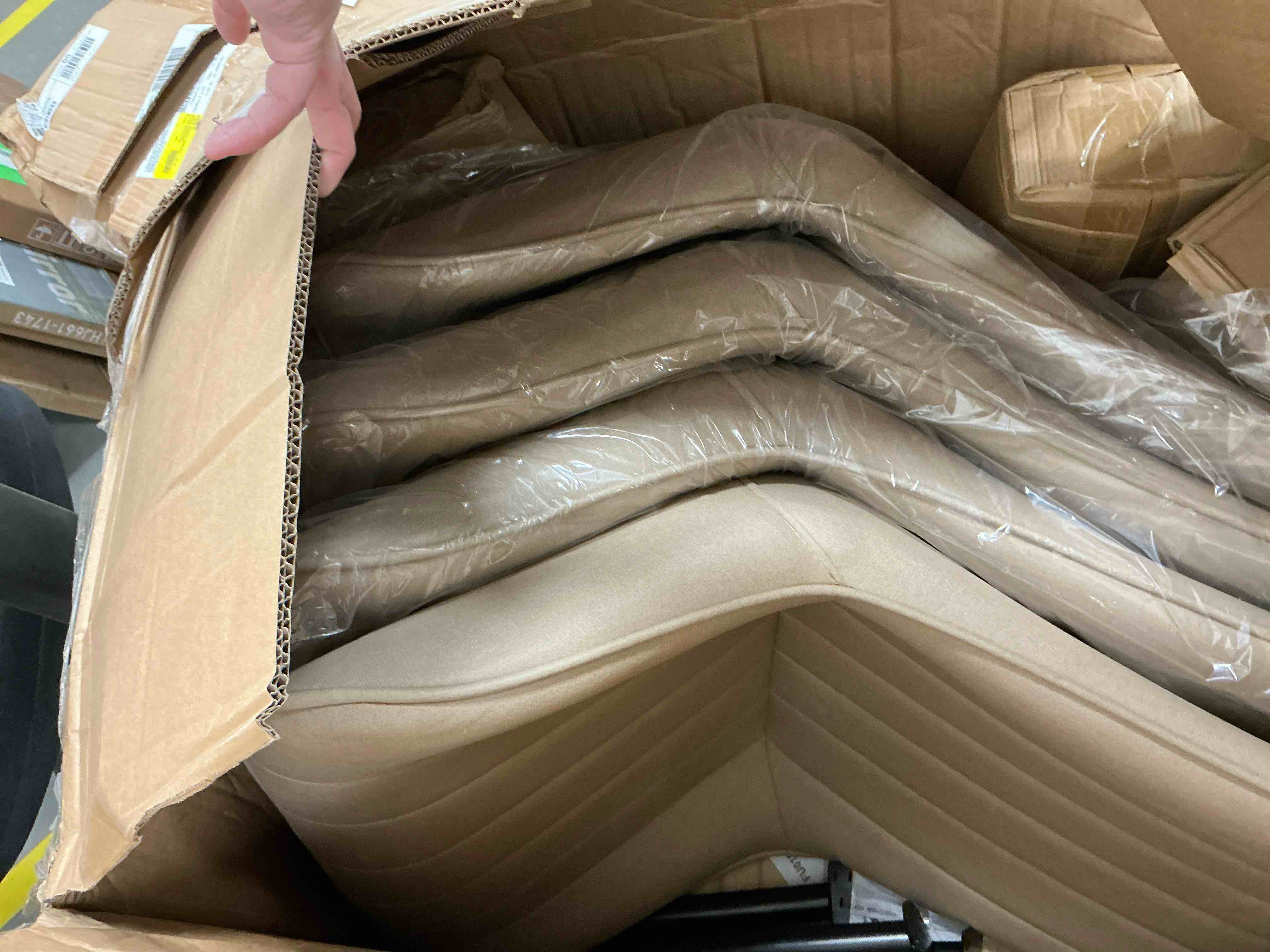 Condition photo showing Good Condition for Hawsaiy Modern Upholstered Dining Chairs Set of 4, Comfy Kitchen Side Chairs with Thick Cushions & Metal Legs, Beige