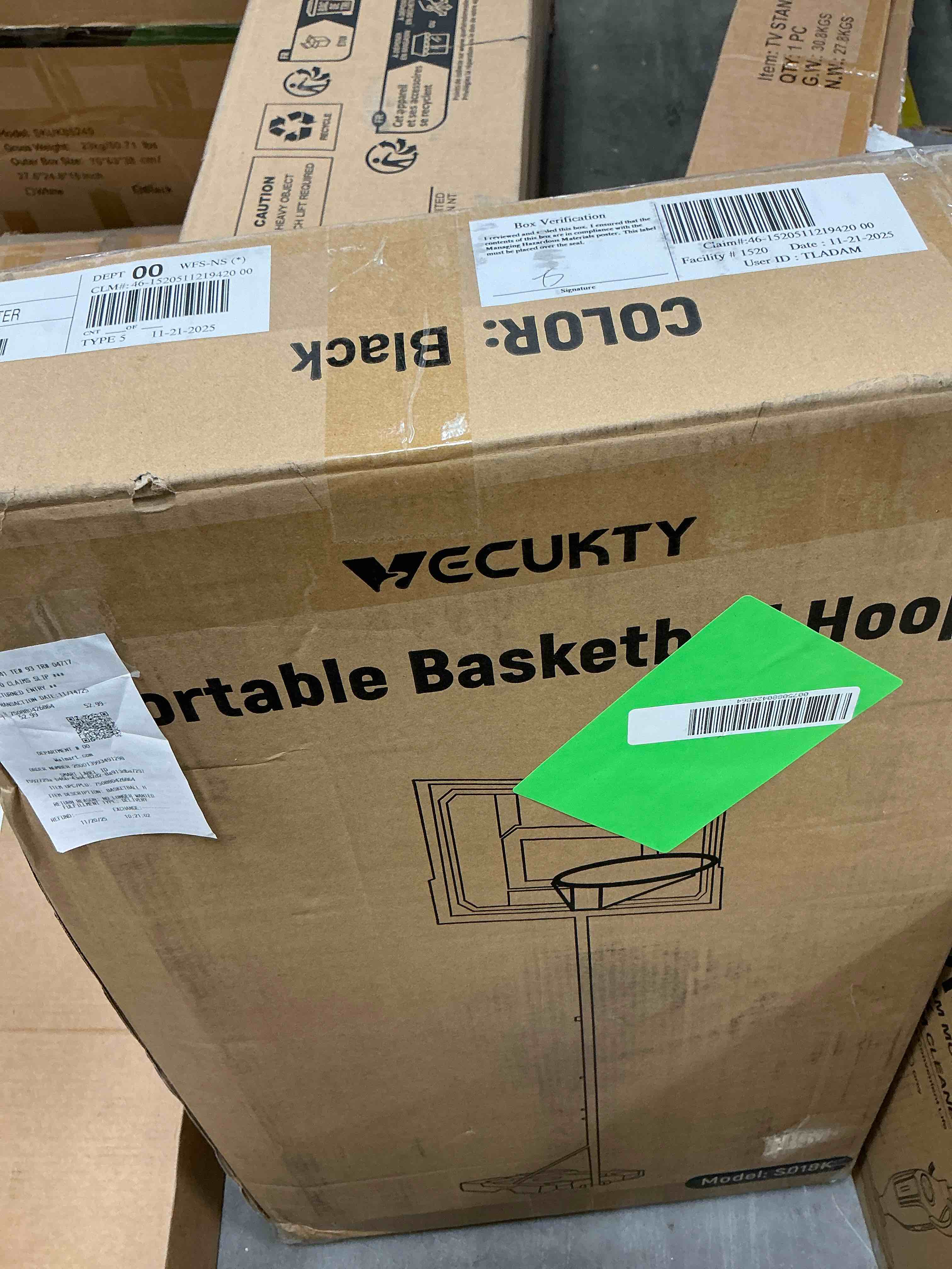 Condition photo showing New/Like New for Basketball Hoop Stand 5-9 ft Adjustable, Portable Basketball Goals for Kids Teenagers, Great Outdoor, Backyard, Driveway, Indoor Play, Black