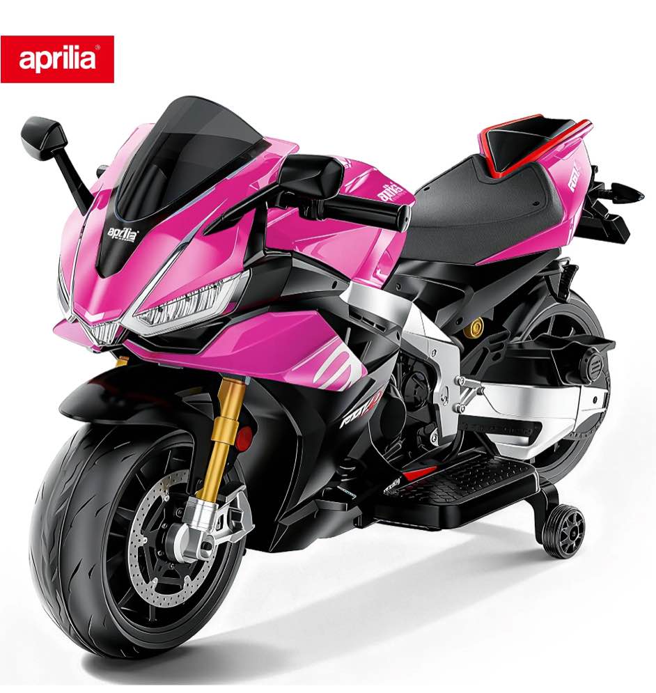 Condition photo showing New/Like New for BKIRNP Aprilia 24V Kids Motorcycle Electric Motorbike Ride on Toy w/LED Lights Bluetooth Music Battery Powered 6MPH for Kids 3-6 Years Old