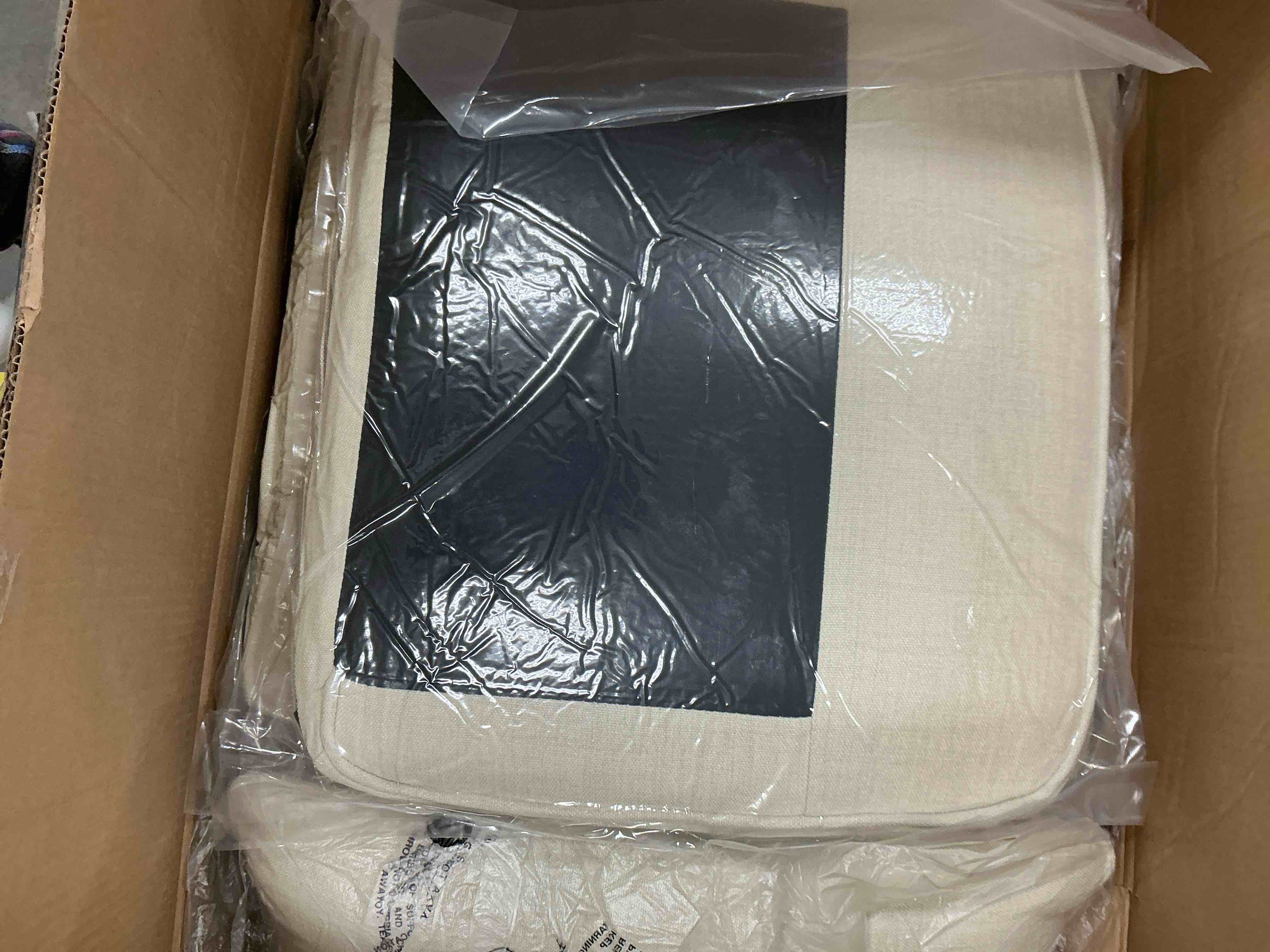 Condition photo showing New/Like New for Ktaxon Accent Chair Line Fabric Upholstered Armchair, Reading Club Chair with Pillow for Living Room Bedroom Furniture Beige