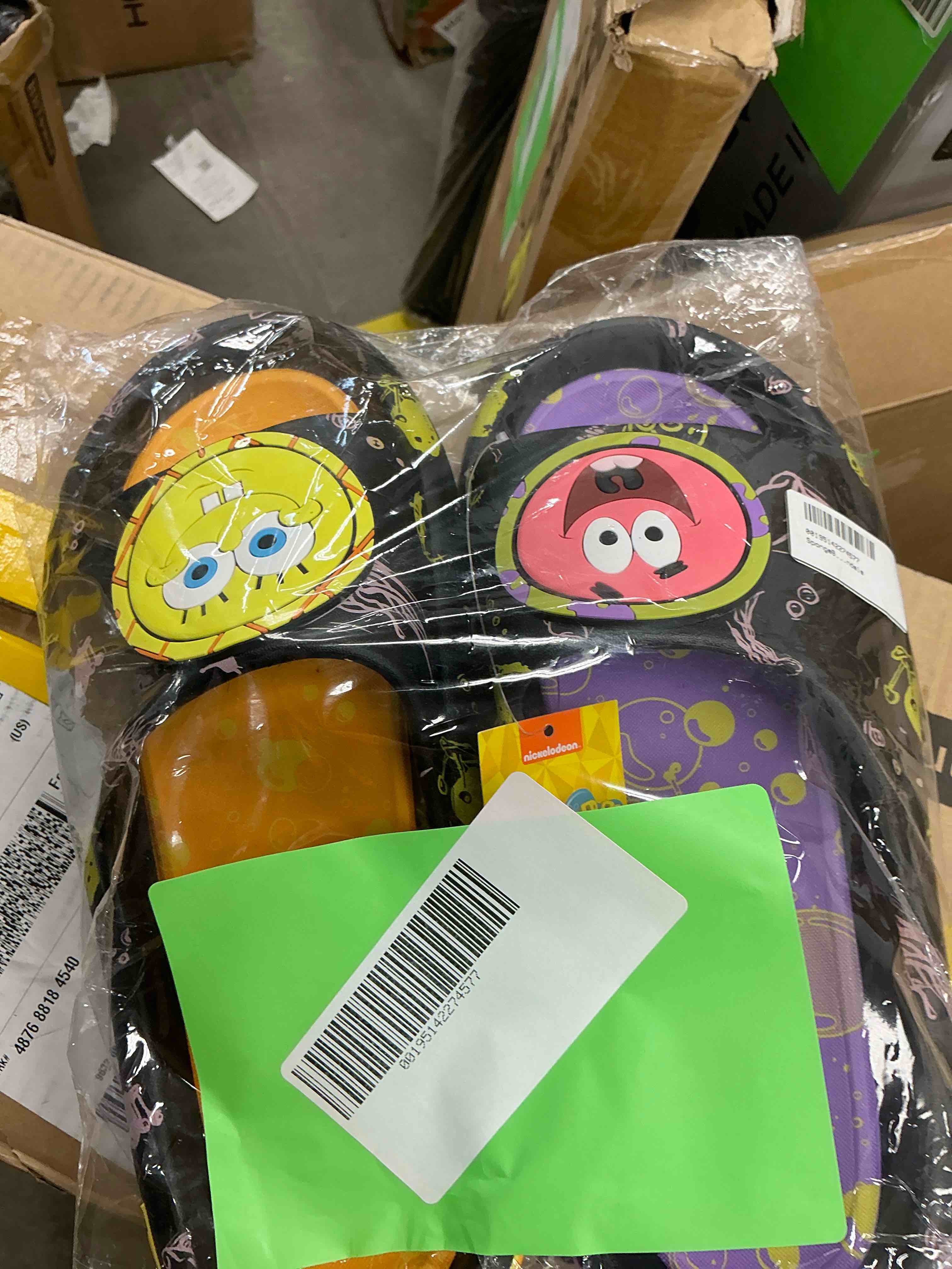 Condition photo showing New/Like New for SpongeBob SquarePants Men’s Slide Sandals size 10