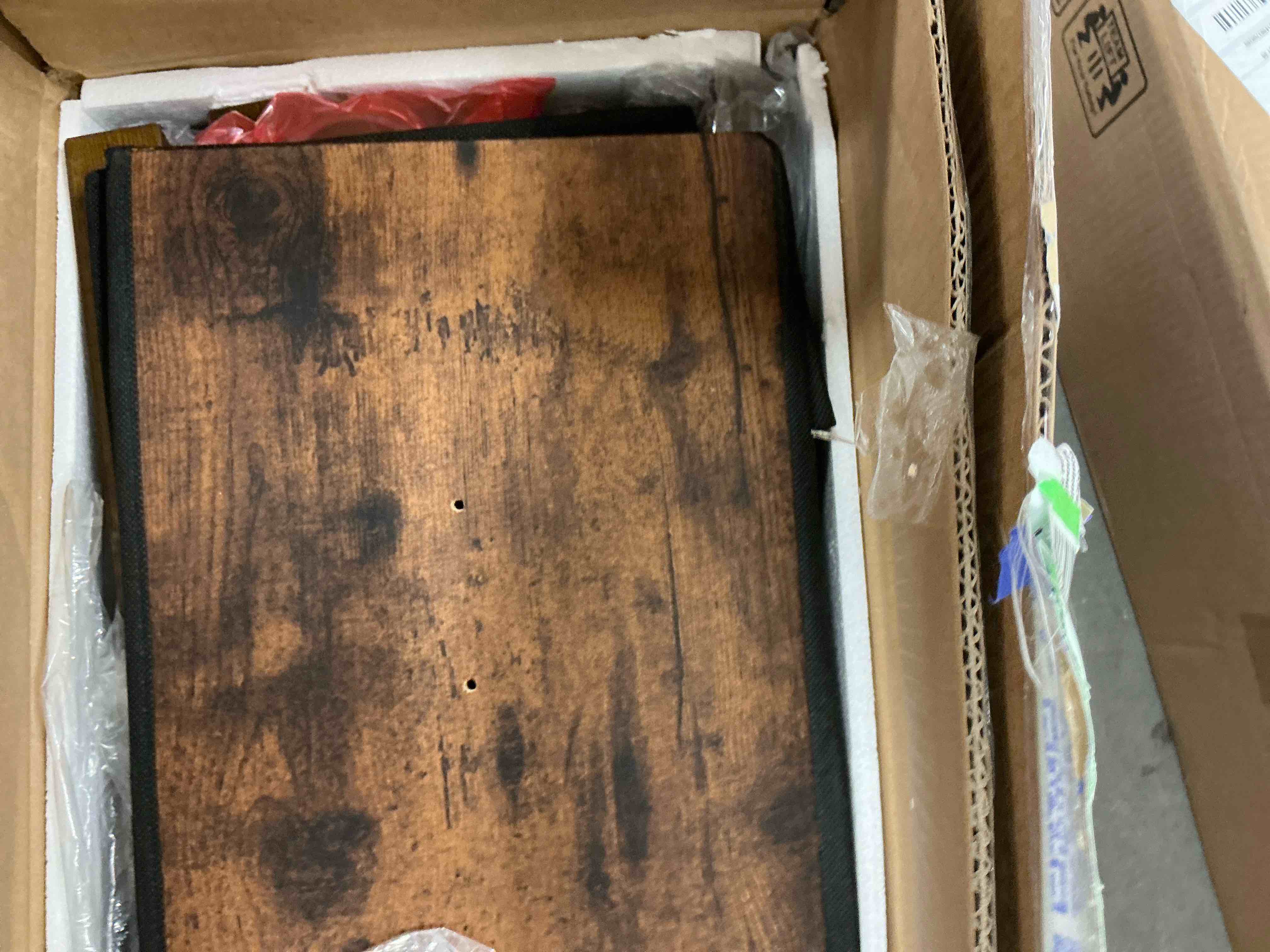 Condition photo showing Good Condition for Tydimor 4-Tier Ladder Bookshelf With Drawer, Leaning Bookcase Storage Display Shelf,Rustic Brown