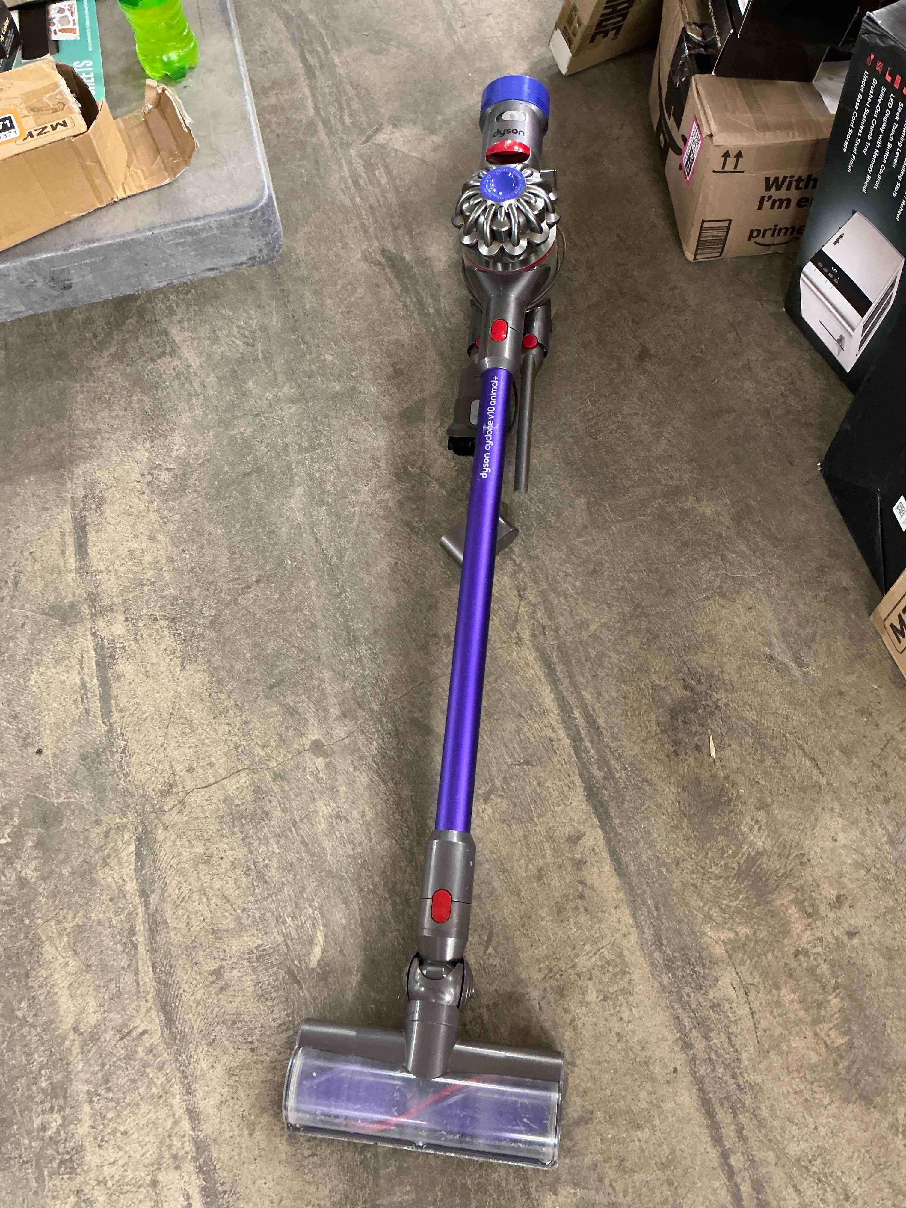 Condition photo showing Good Condition for Dyson V10 Cordless Stick Vacuum Cleaner: 14 Cyclones, Fade-Free Power, Whole Machine Filtration, Hygienic Bin Emptying, Wall Mounted, Up to 60 Min Runtime, Purple