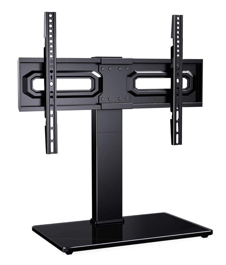 MountFTV Universal Swivel Table Top TV Stand for 32-75 inch TVs, Tabletop Desktop TV Stand Base with 35° Swivel, 6 Height Adjustable, Hold up to 99LBS, Max 600x400mm