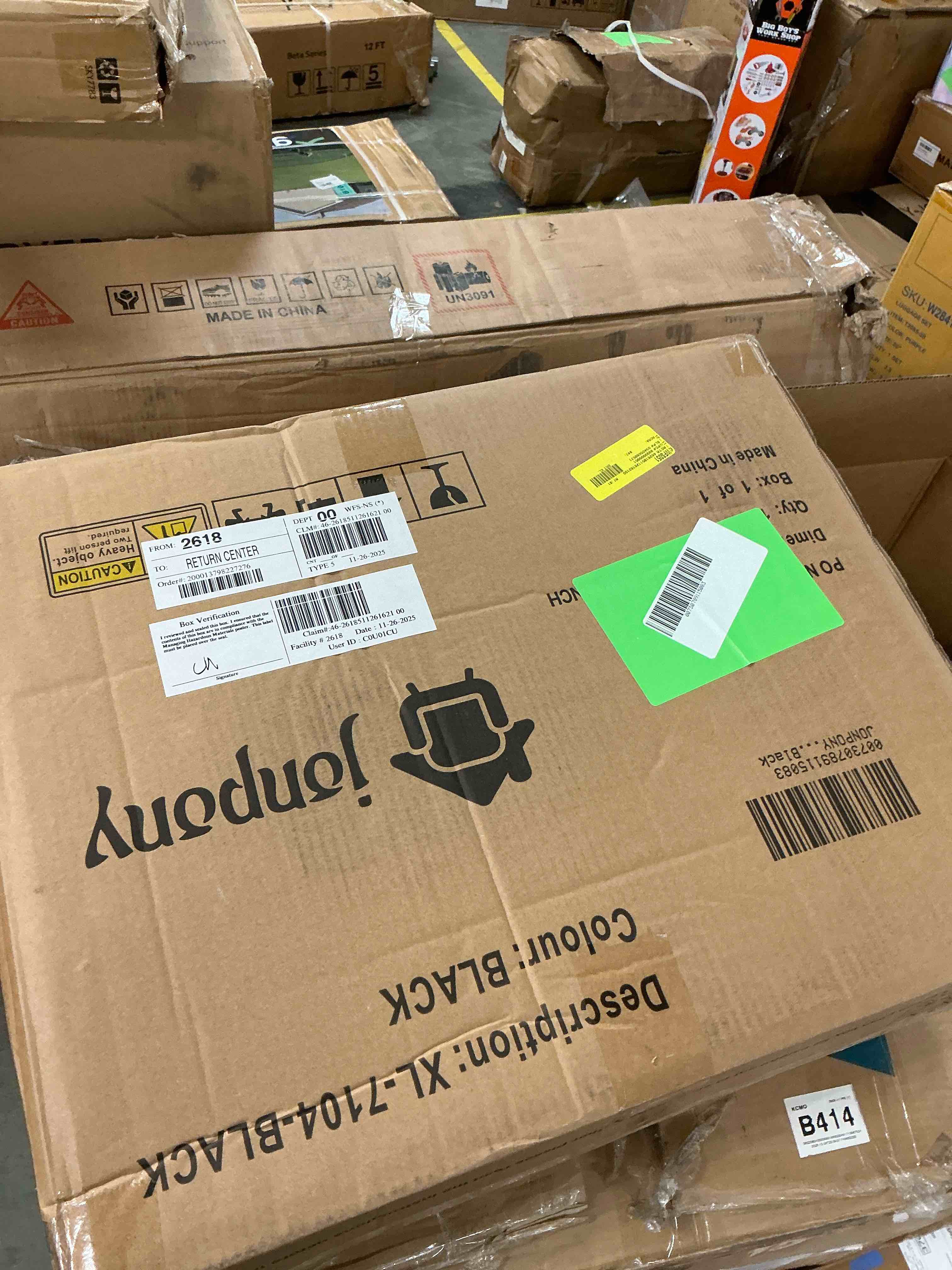 Condition photo showing New/Like New for JONPONY Ergonomic Office Chair, Lumbar Support, Adjustable Height with Armrests for Adults,Black