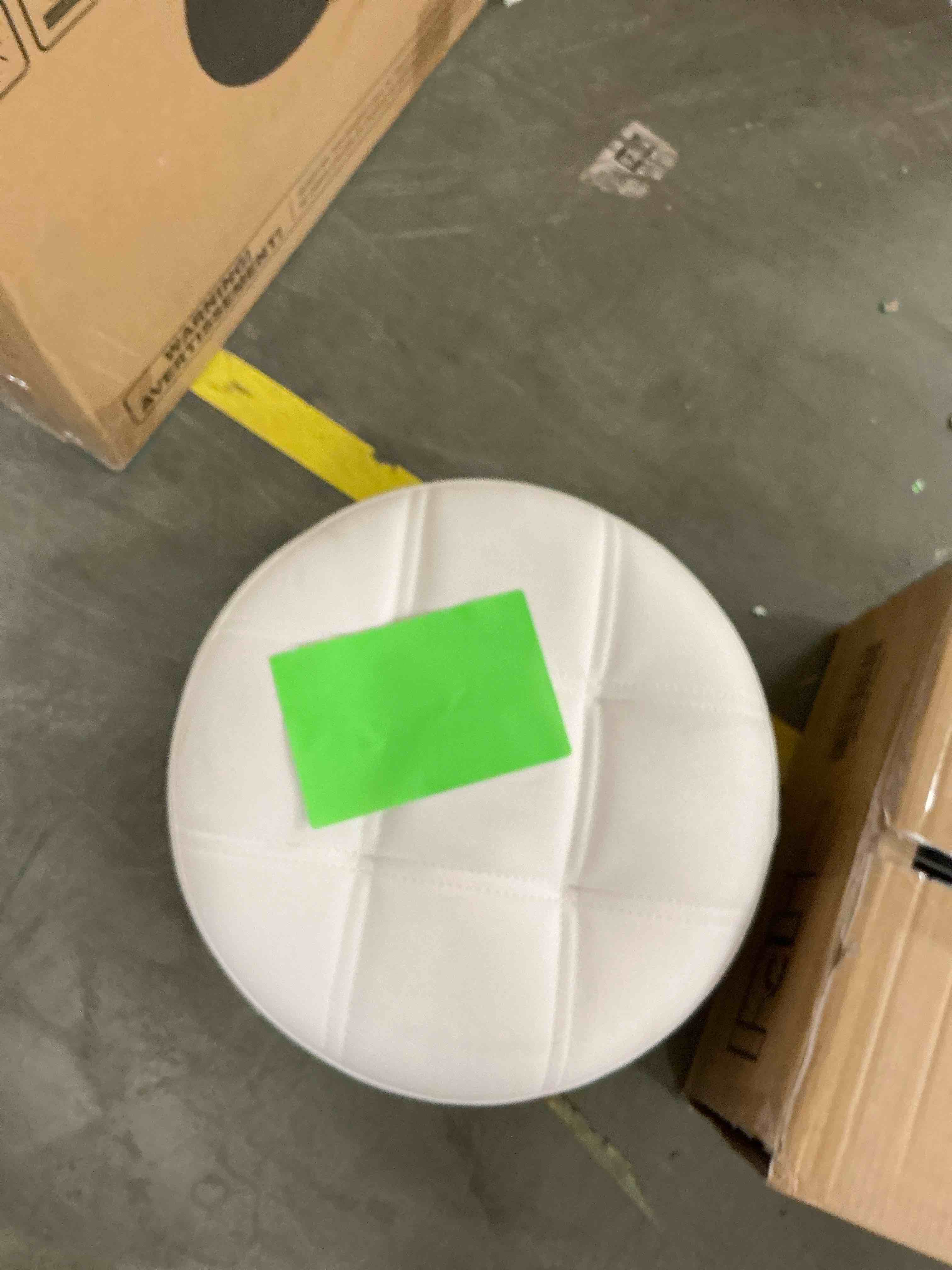 Condition photo showing As Is for Furniliving Modern Vanity Stools, Tufted Swivel Vanity Chair, Makeup Chair for Bedroom Living Room, Ivory White