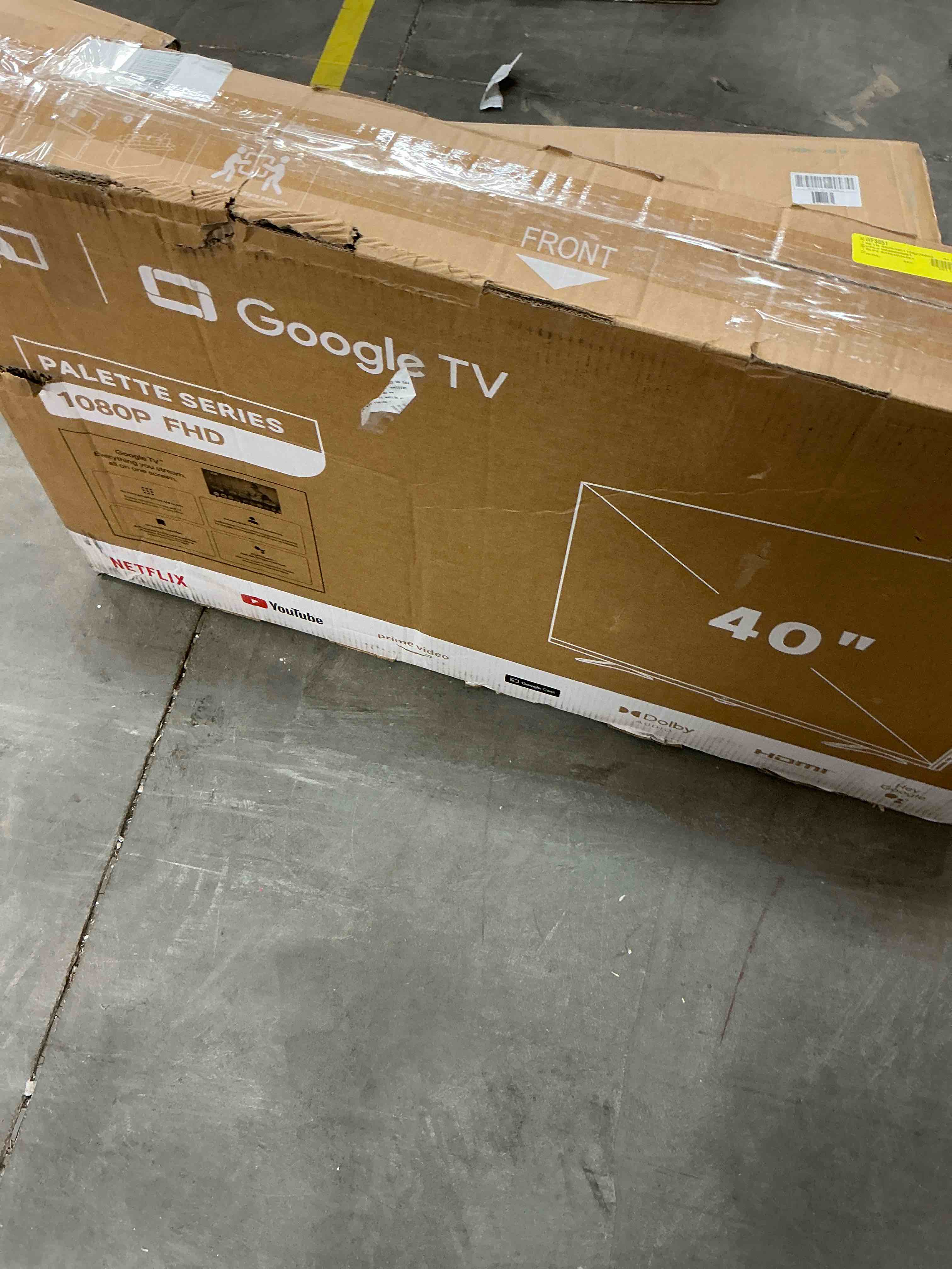 Condition photo showing As Is for FPD 40-inch Google TV Smart OS 2025 Full HD 1080p HDR10 & Dolby Audio | Chromecast Built-in + Voice Remote | Immersive Viewing Experience | Palette-Series CG40-P3