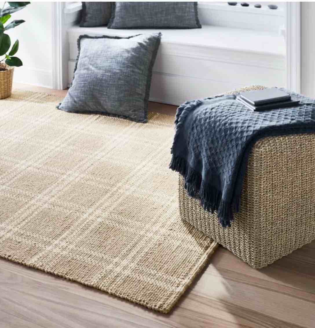 cottonwood handwoven plaid wool/cotton area rug - threshold™ designed with studio mcgee