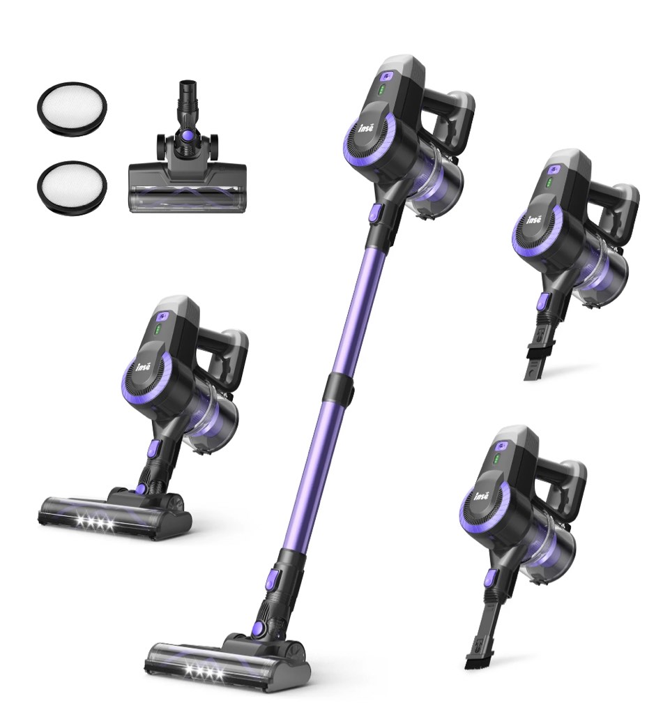 INSE Lightweight Cordless Stick Vacuum Cleaner for Carpet Hardwood Floor Pet Hair