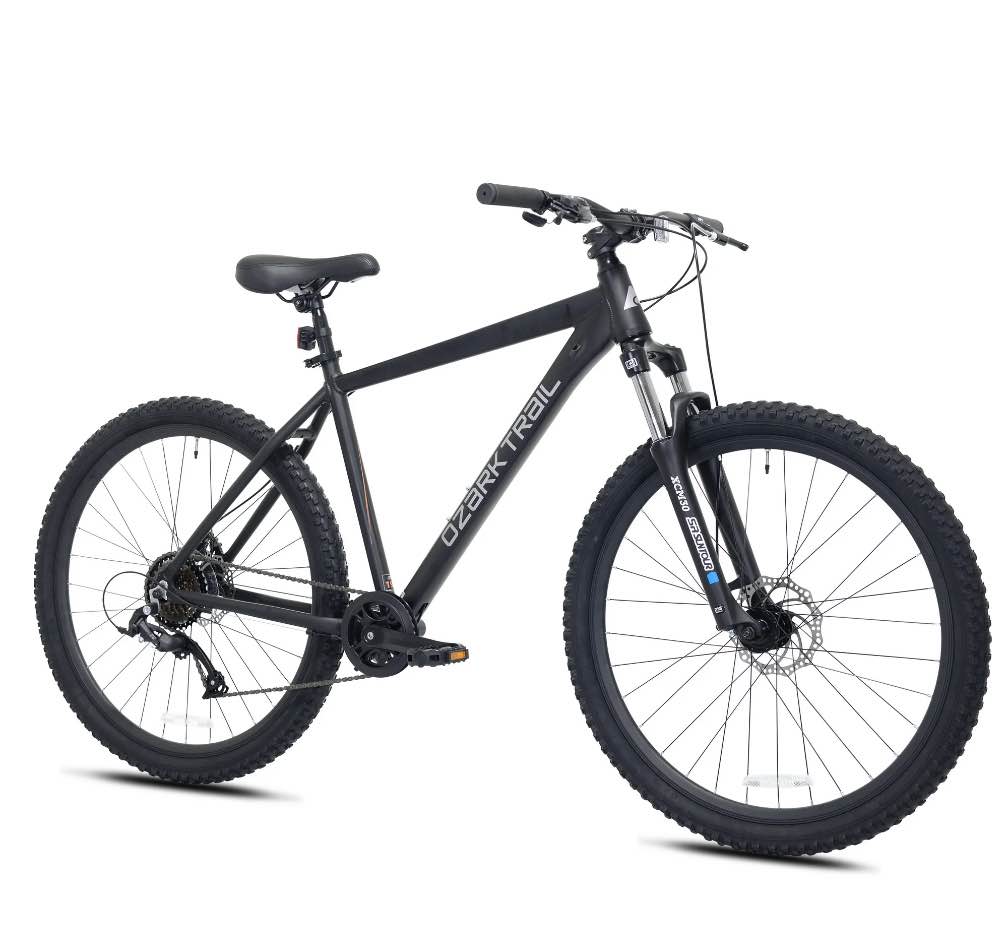 Ozark Trail 27.5" Vibe Mountain Bike, Large Frame, Fits Riders 5'9" - 6'2"+, Black, Adult, Unisex