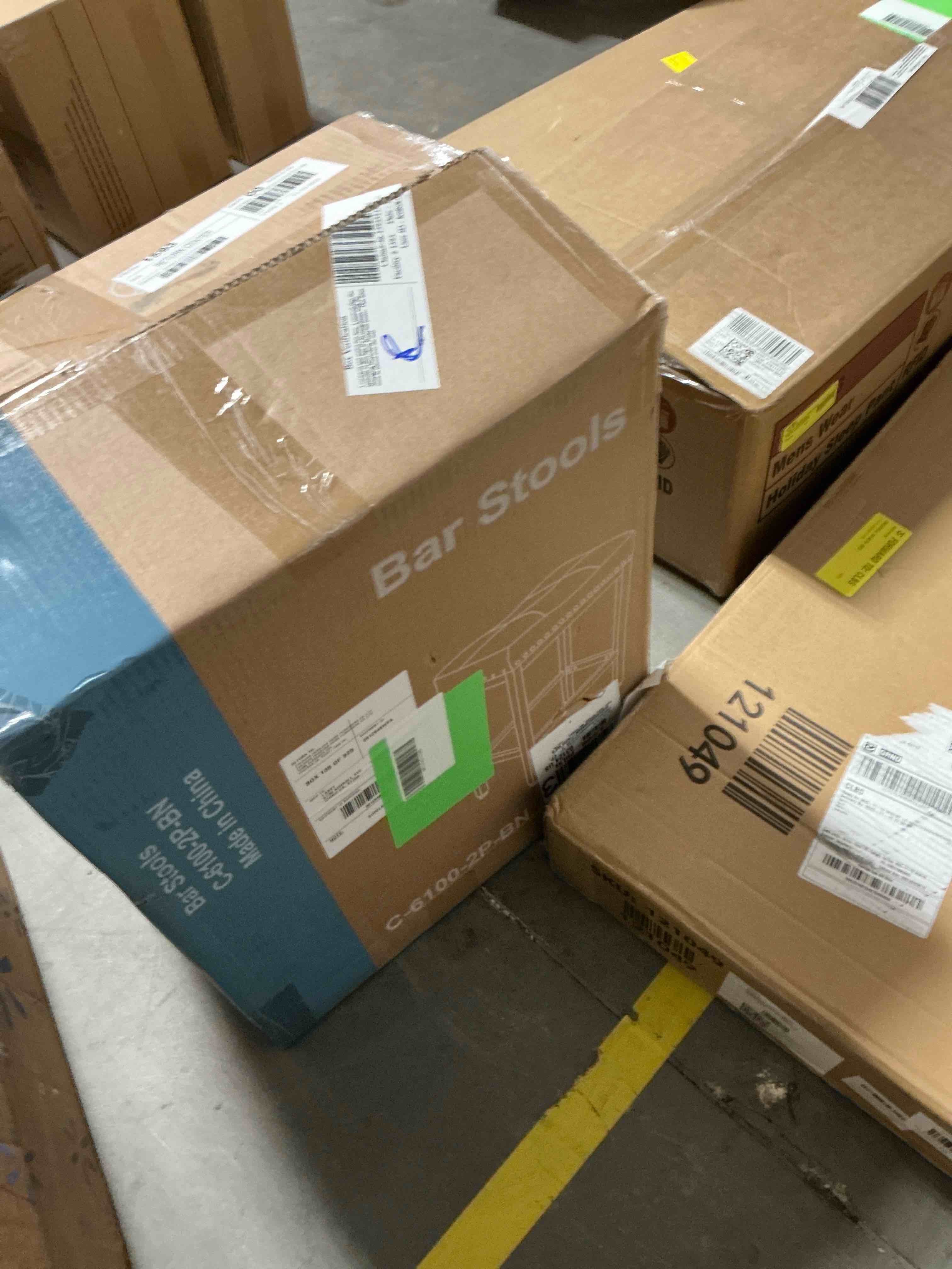 Condition photo showing New/Like New for edx Bar Stools Set of 2, Modern Counter Height, 24 Inch Kitchen Barstools with Metal Base, PU Leather Saddle Seats for Kitchen Island, Brown