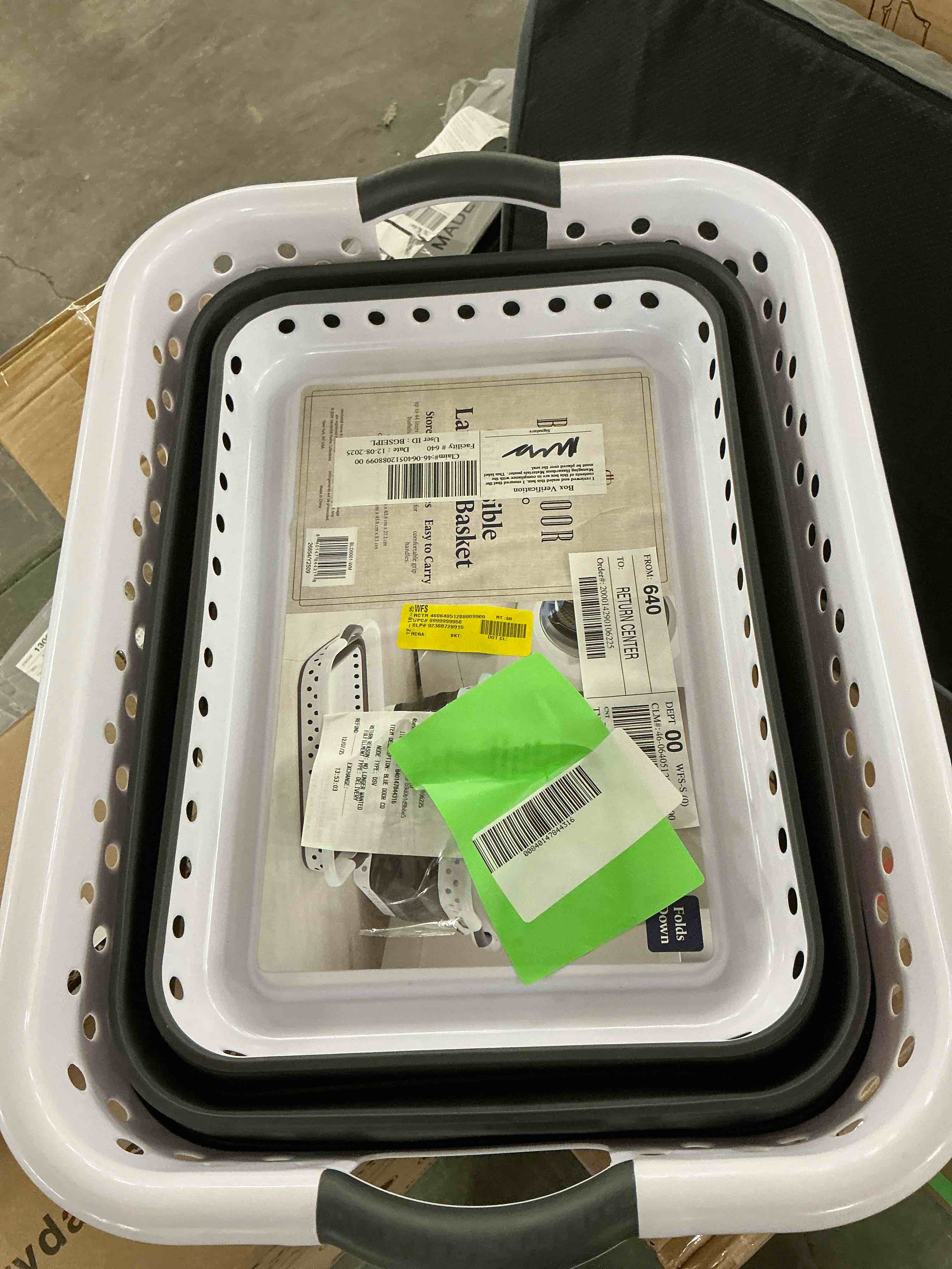 Condition photo showing Good Condition for Blue Door Collapsible Laundry Basket Portable Pop Up Plastic Laundry Hamper with Dual Grip  10.5-Gallon Gray