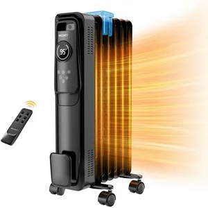 VECUKTY 1500W Oil Radiator Heater, Electric Oil Filled Space Heater Radiator with Remote Control,Child Lock,3