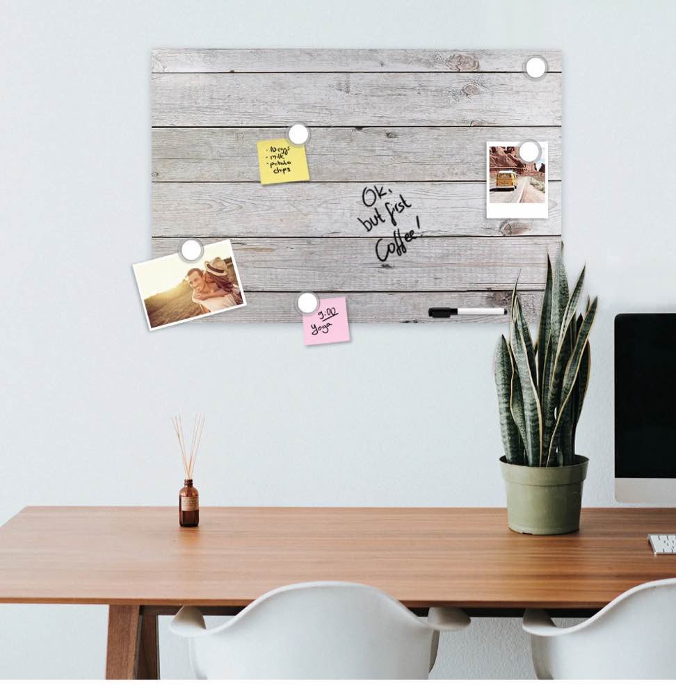 Navaris Magnetic 16" X 24" Dry Erase Board Decorative Whiteboard with 5 Magnets and Marker