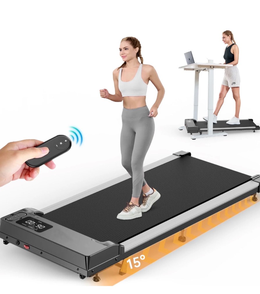 FORMILL Walking Pad with Incline 2.5 HP Under Desk Treadmill Small with LED Display &Remote Control 4 in 1 Incline Walking Pad 300 Lbs Portable Treadmill for Home Office