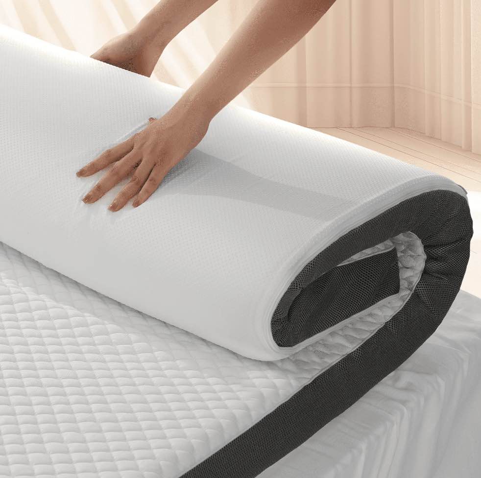 MARNUR 3 Mattress Topper Gel Memory Foam Mattress Topper with Removable and Washable Cover No-Slip Design King Size